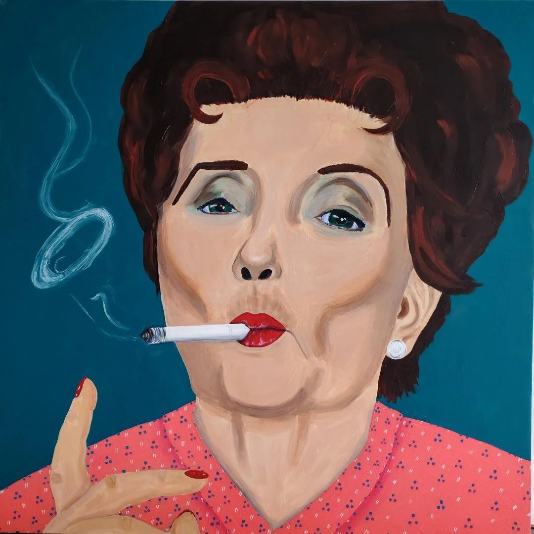Smoking Dot, acrylic on canvas, 100cm x 100cm £2,500