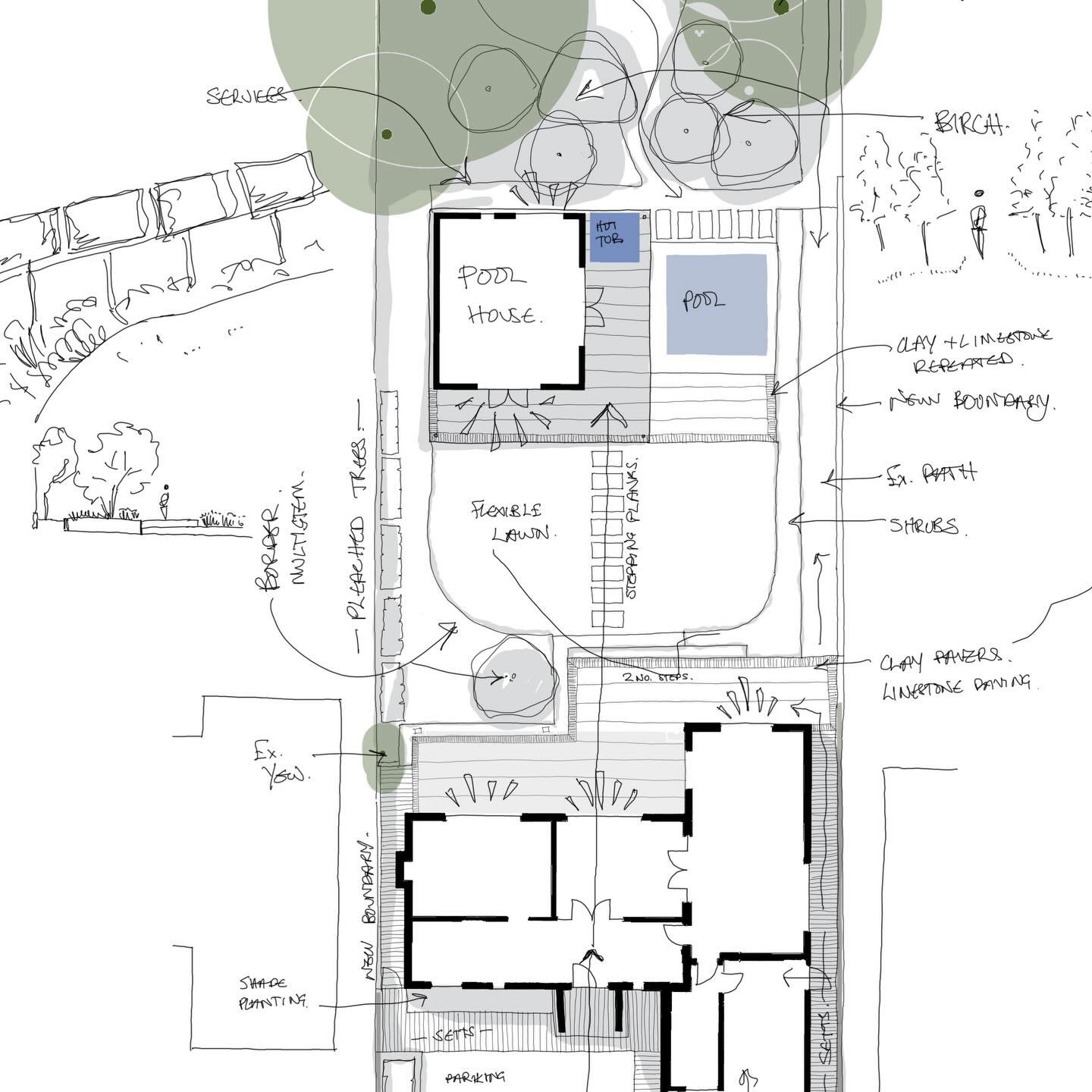 Early concept design for a large Cheltenham garden&hellip;. 

Really enjoying working on this one with @parkinsonpropertydevelopments 

#GardenDesign #CotswoldsGardenDesign #MintLD #collaboration