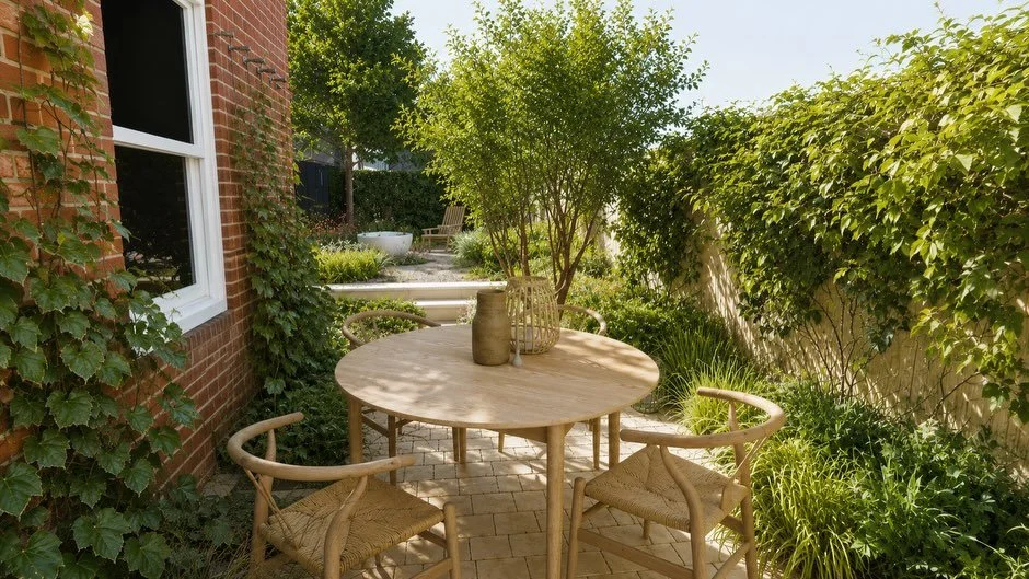 A calm space to enjoy with nature 🍃 

Swipe to see the garden as it is now > 
My clients have recently moved into their home and as part of some work to the house internally they wanted to maximise the use and appearance of their garden ✨ The pro