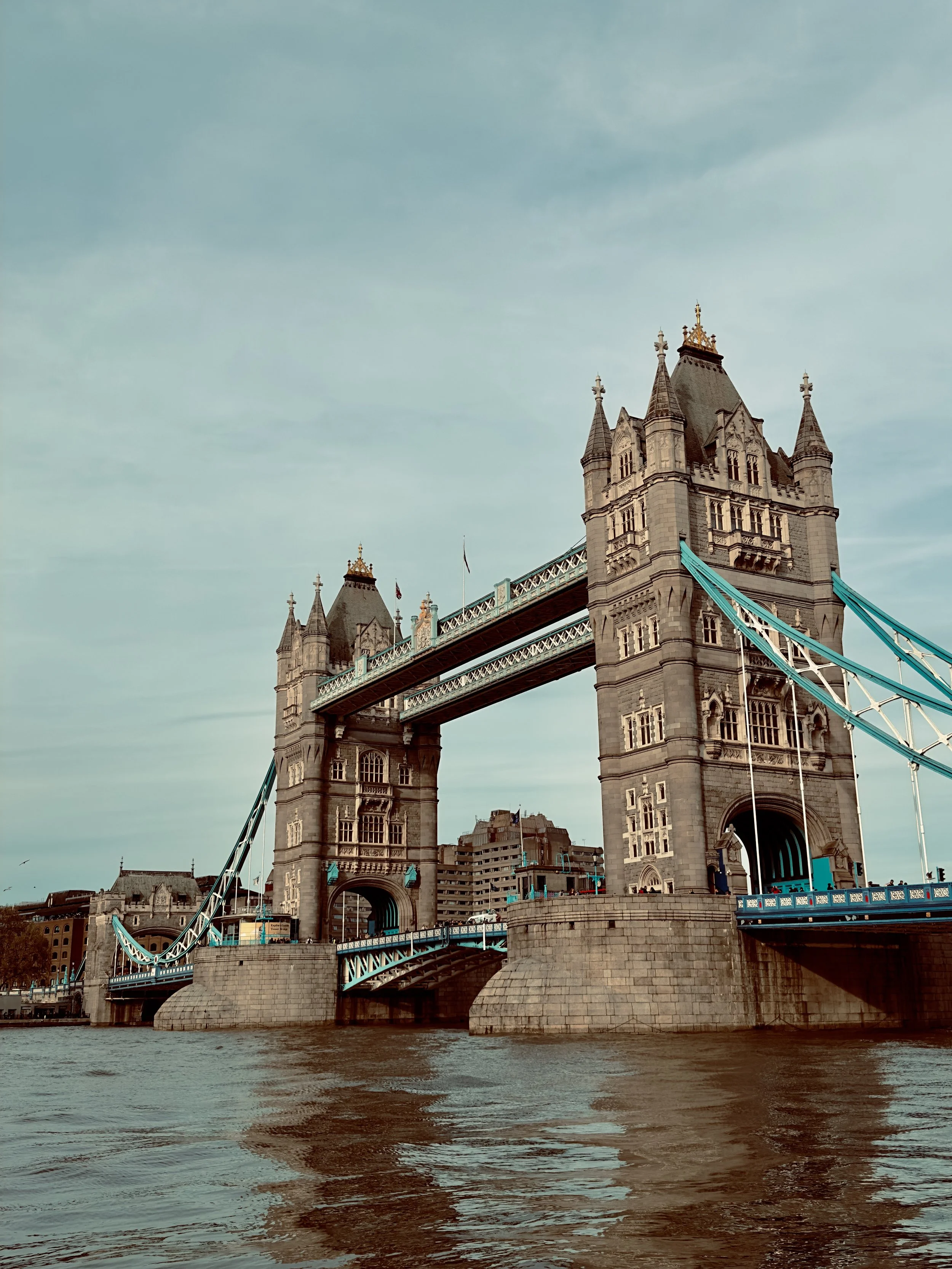 London Bridge with the River Thames in the foreground.