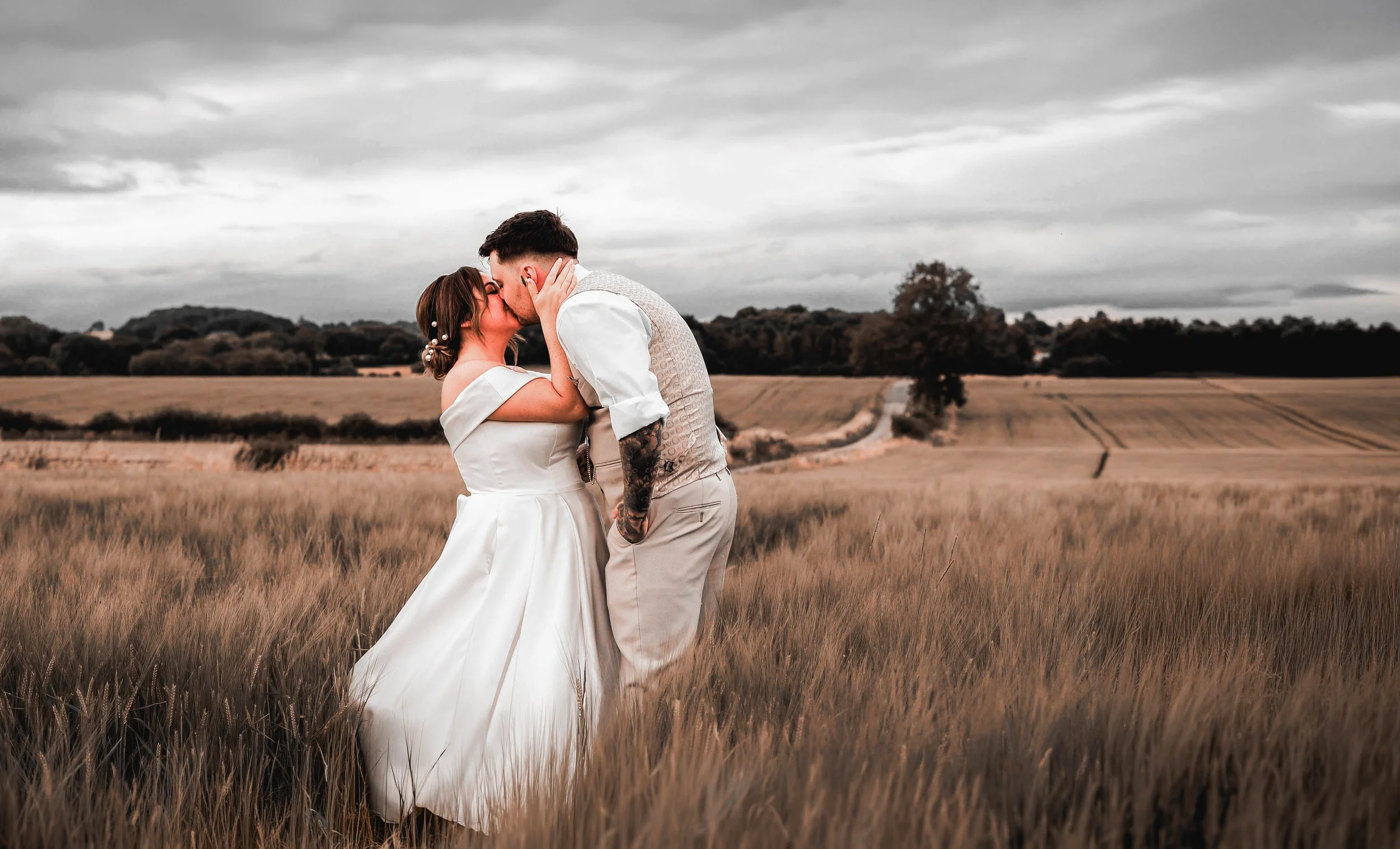 Cinematic wedding photography in Nottingham countryside