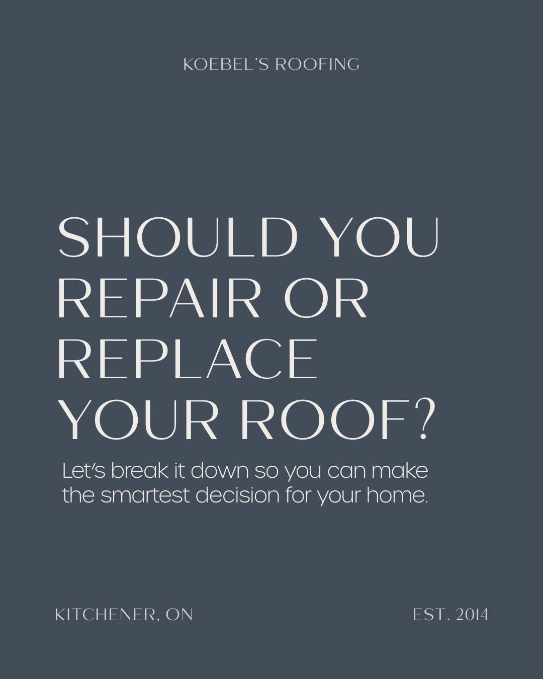 You don&rsquo;t know whether to repair or replace, and the answer isn&rsquo;t always obvious.

Sometimes a small repair is all that&rsquo;s needed. Other times, continuing to patch an aging roof ends up costing more in the long run.

The key is under