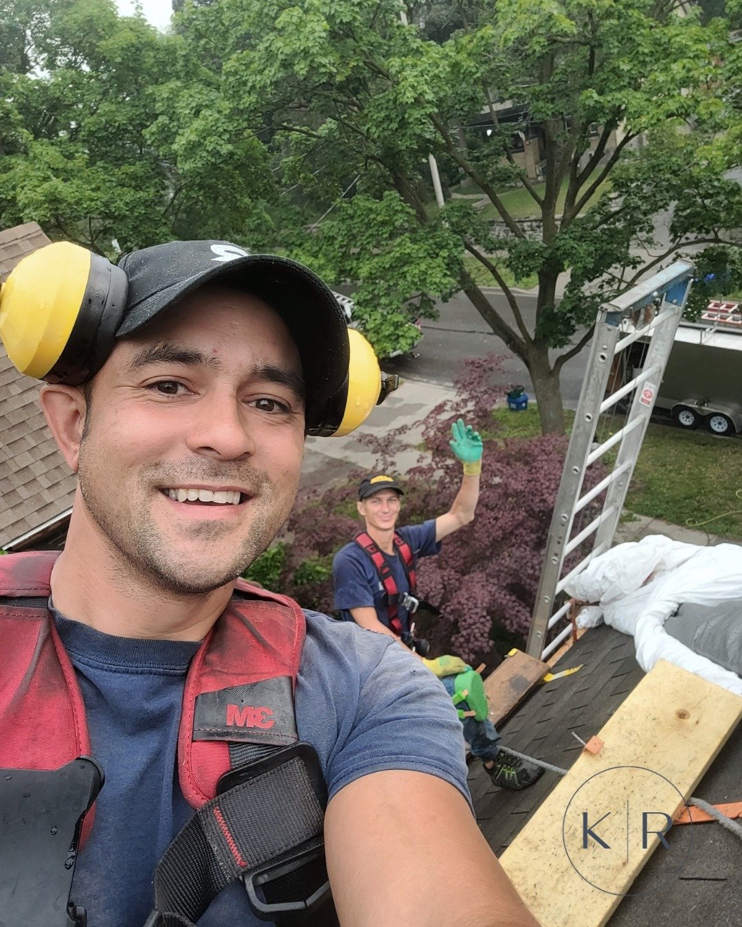 We were called in to look at a newer build, where a flat roof over a front porch was causing ongoing issues.

Because of the roof design, snow and ice were collecting every winter, year after year. With limited drainage, the buildup continued to wors