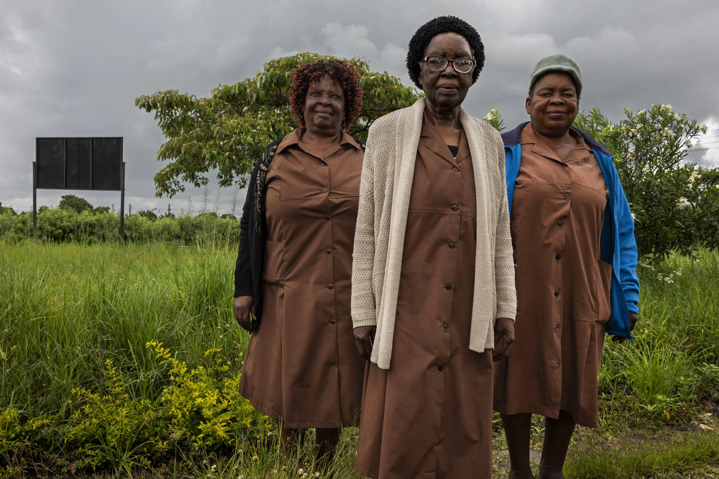 MBARE, HARARE, ZIMBABWE, 21 JANUARY 2020: Volunteer grandmothers for Friendship Benches are seen in at the Mbare Poly Clinic. Shelter Nhengo, 72, has been working for FB since 2006, part of the original group. The grandmothers work as voluntary coun