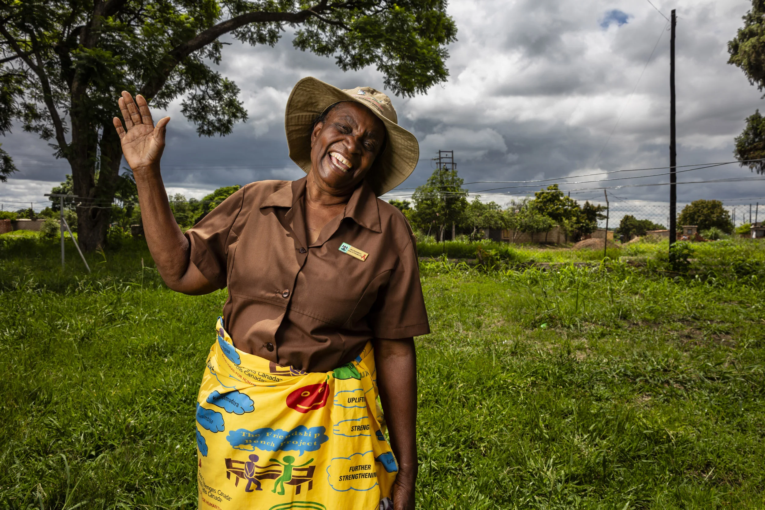 RUTSANANA, HARARE, ZIMBABWE, 17TH JANUARY 2020: Mavis Mumamato, 82, has been a counsellor for Friendship Benches for 3 years. She has 48 grandchildren and had ten children herself. 4 of those died. She became a healthworker in 1986. She is seen with