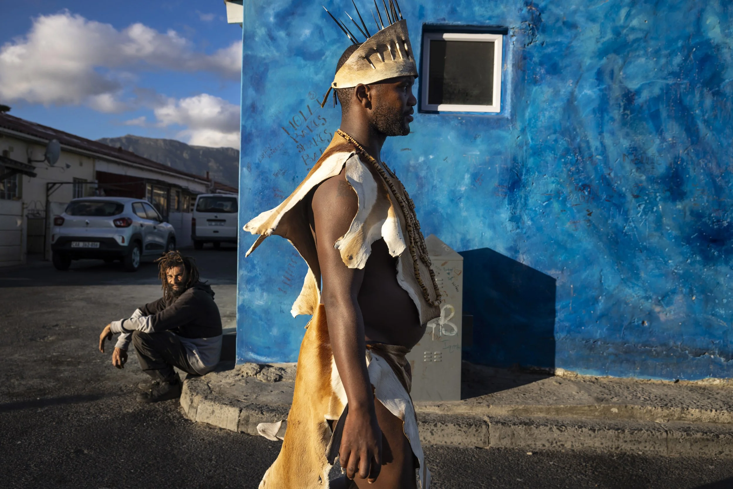 HANGBERG, HOUTBAY, CAPE TOWN, SOUTH AFRICA: Chief Regan James, of the Katzkorana Royal house of Khoi, is seen in his community in Hangberg, Hout Bay. Chief Regan is representative of a large South African population group previously designated as “c