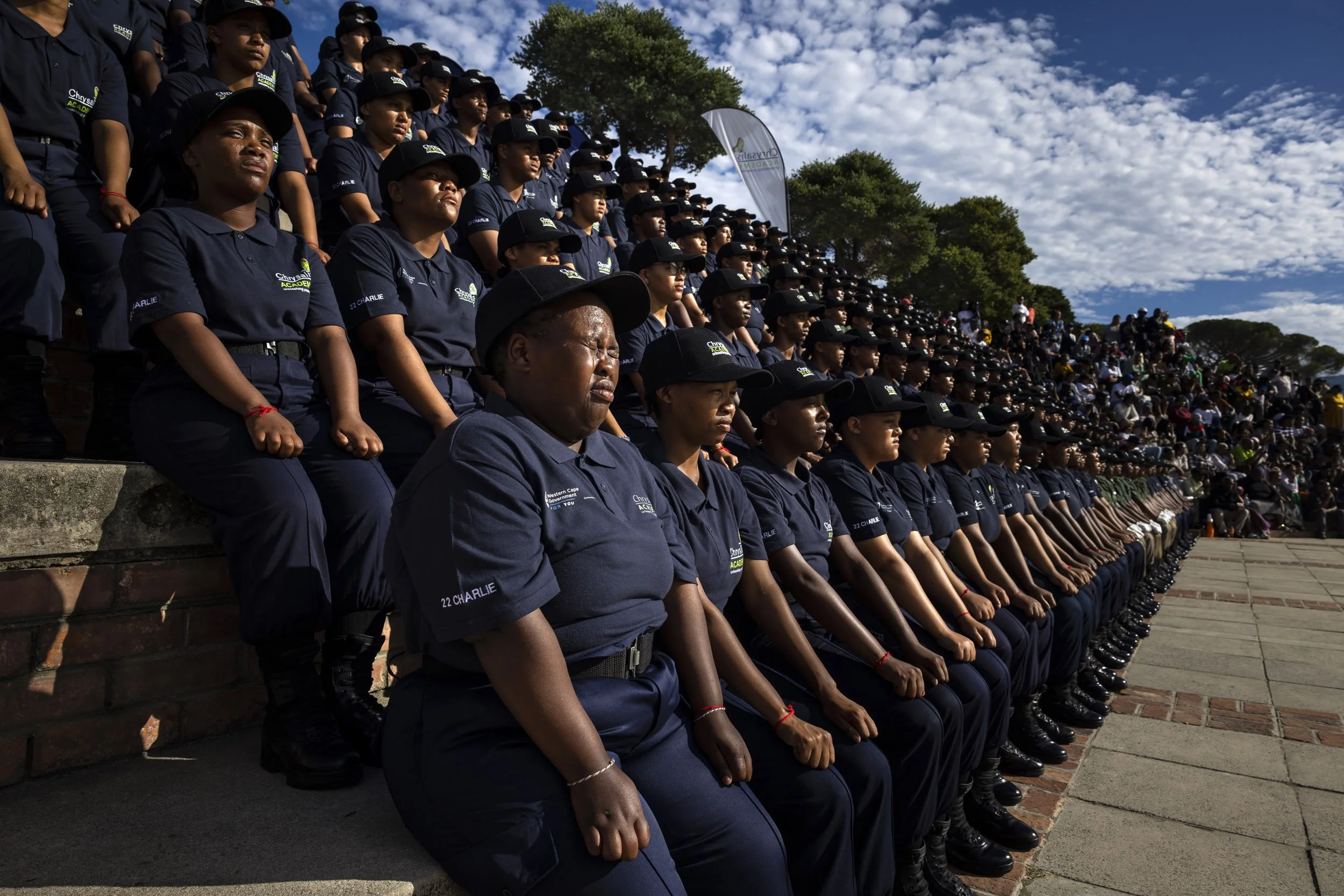 TOKAI, CAPE TOWN SOUTH AFRICA, 6TH APRIL 2023: The graduation of Charlie 22 company, a group of young women who have graduated in security training from the Chrysalis Academy. Chrysalis Academy is an academy geared towards the development of young a
