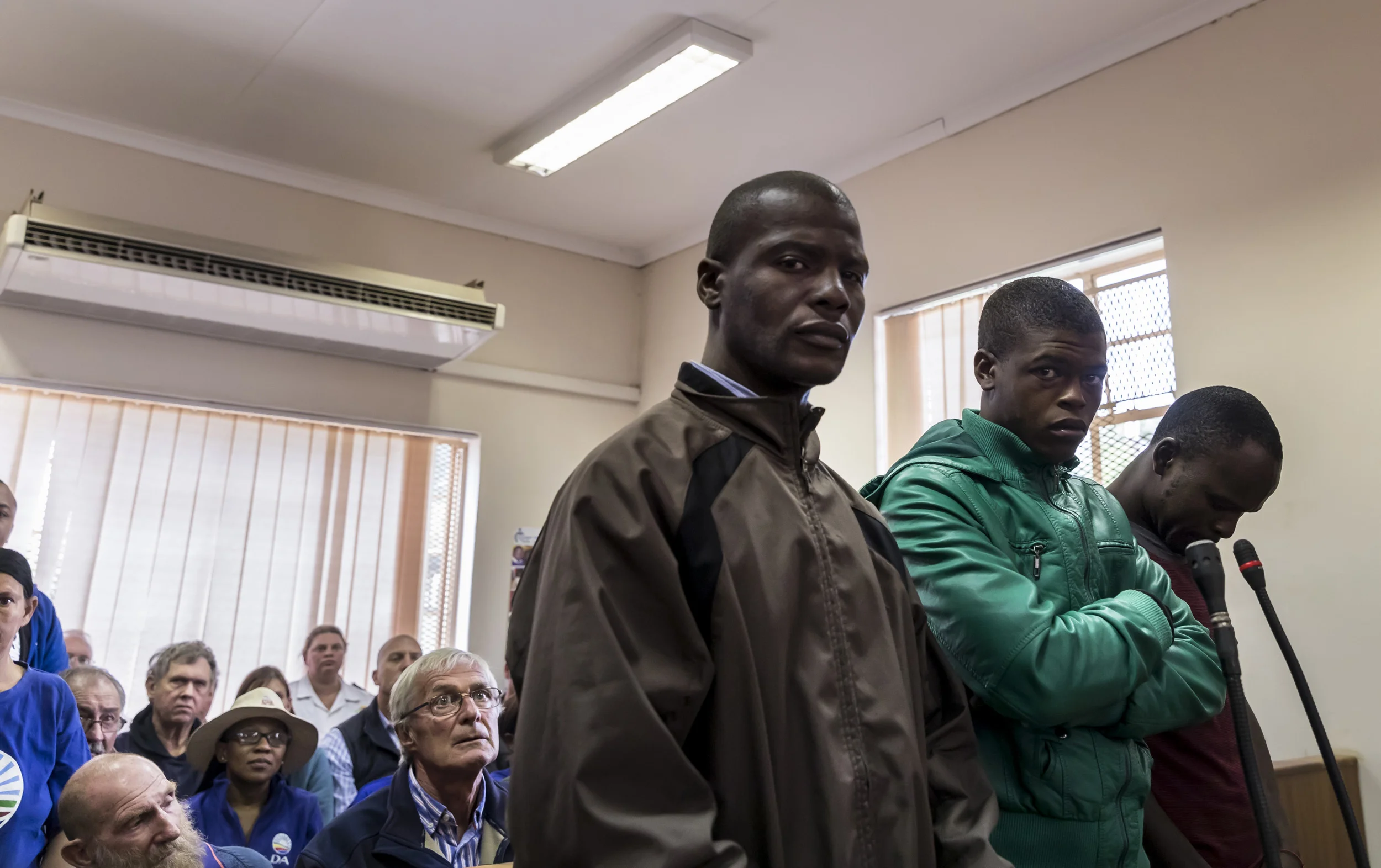 BELFAST, SOUTH AFRICA, 27 FEBRUARY 2017: Farm murder suspects are seen in the Belfast Magistrates Court, they are there to be arraigned for the killing of a local woman Susan Howarth and the attempted murder of her husband Robert Lynn on their farm