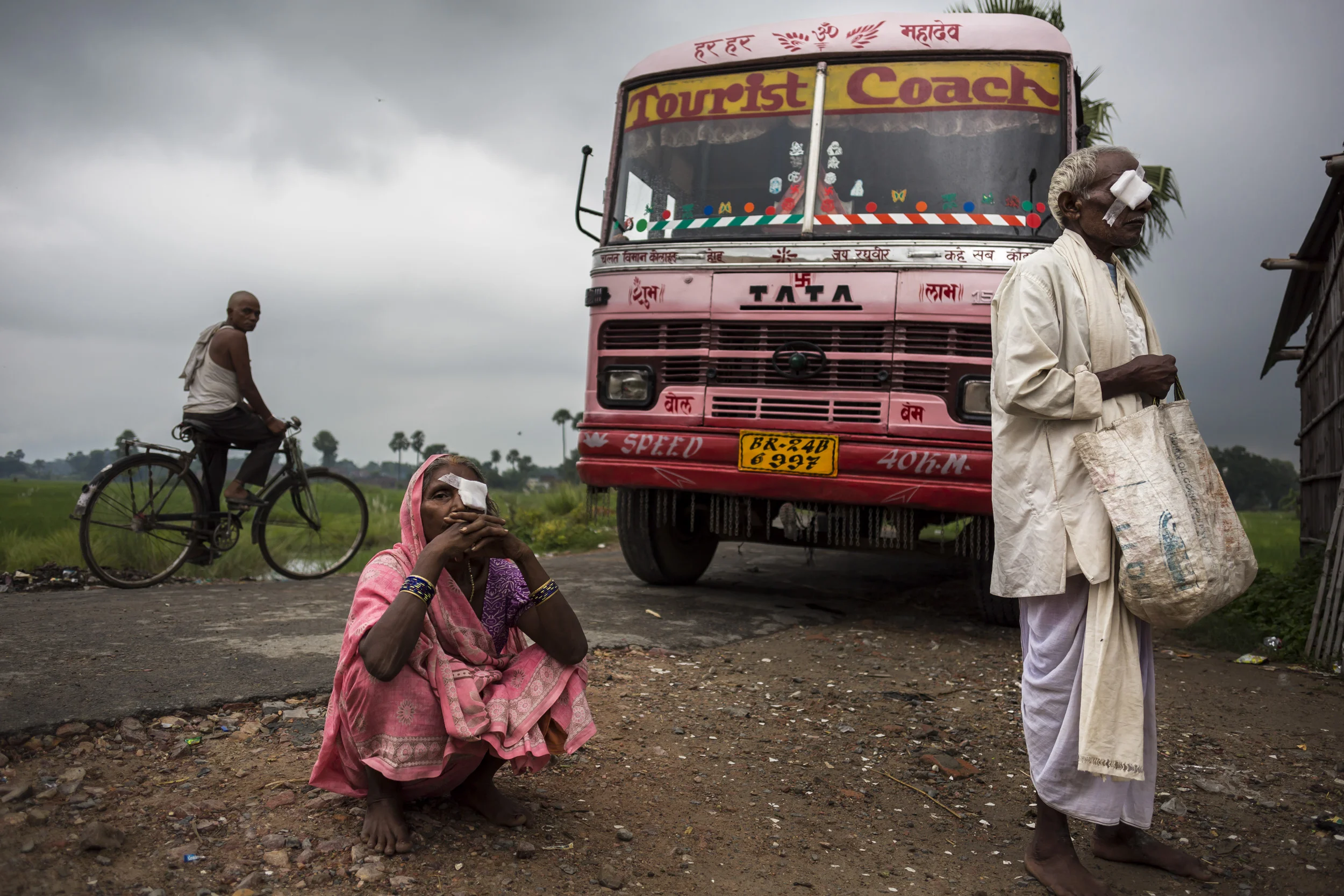 AKHAND JYOTI EYE HOSPITAL, PATNA, INDIA, 10 SEPTEMBER 2014: Blind boy Dablu Kuma, 8, after Cataract surgery at Akhand Jyoti Eye Hospital, the third largest eye hospital in India. This hospital performs over 65000 last year. (Photo by Brent Stirton/R