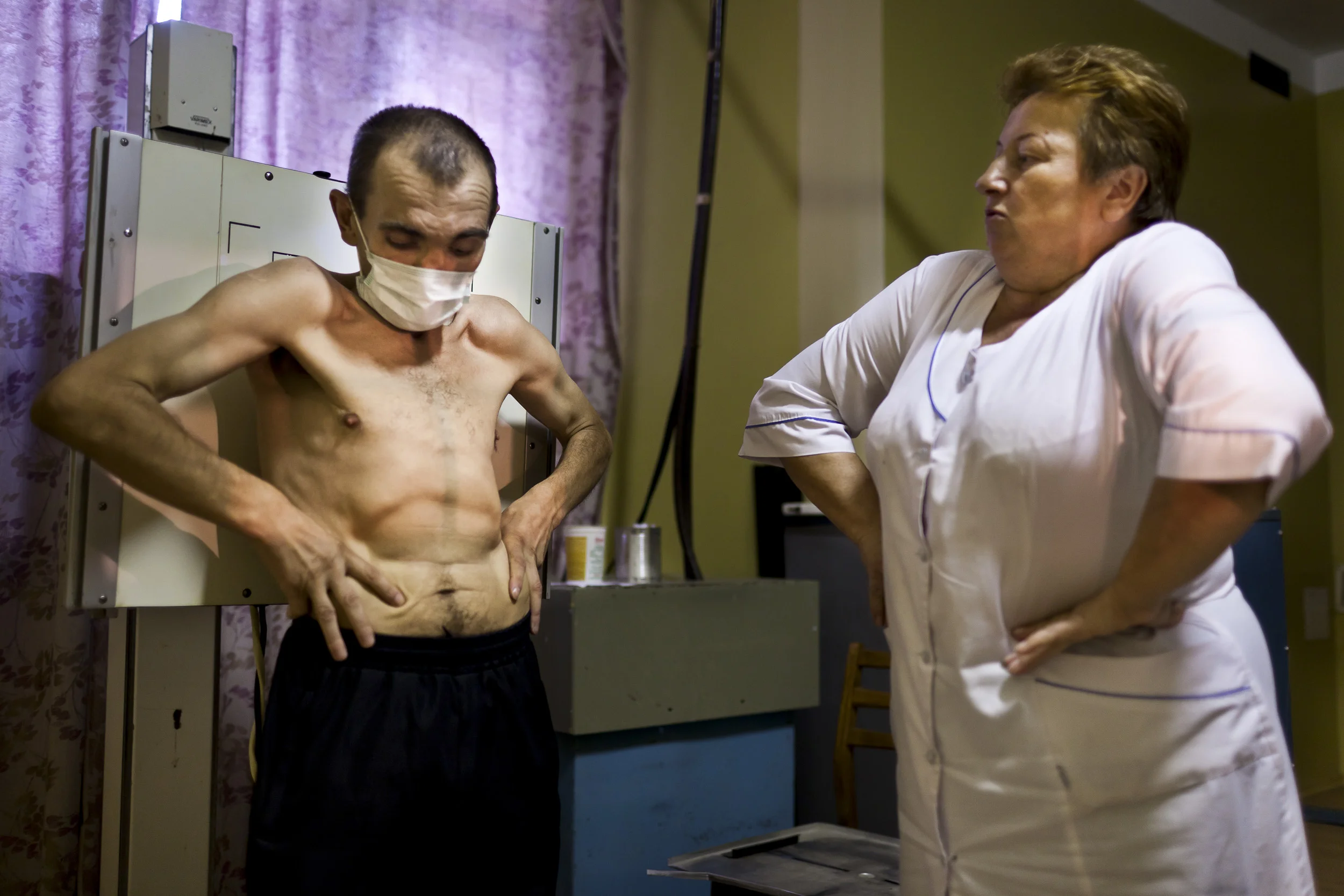 KIEV, UKRAINE, SEPTEMBER 2011: Scenes from the Tuberculosis Hospital in Kiev, Ukraine, 7 September 2011. Staff work under difficult conditions, with many patients who are drug addicts and criminals. There are also severe shortages in terms of fundin
