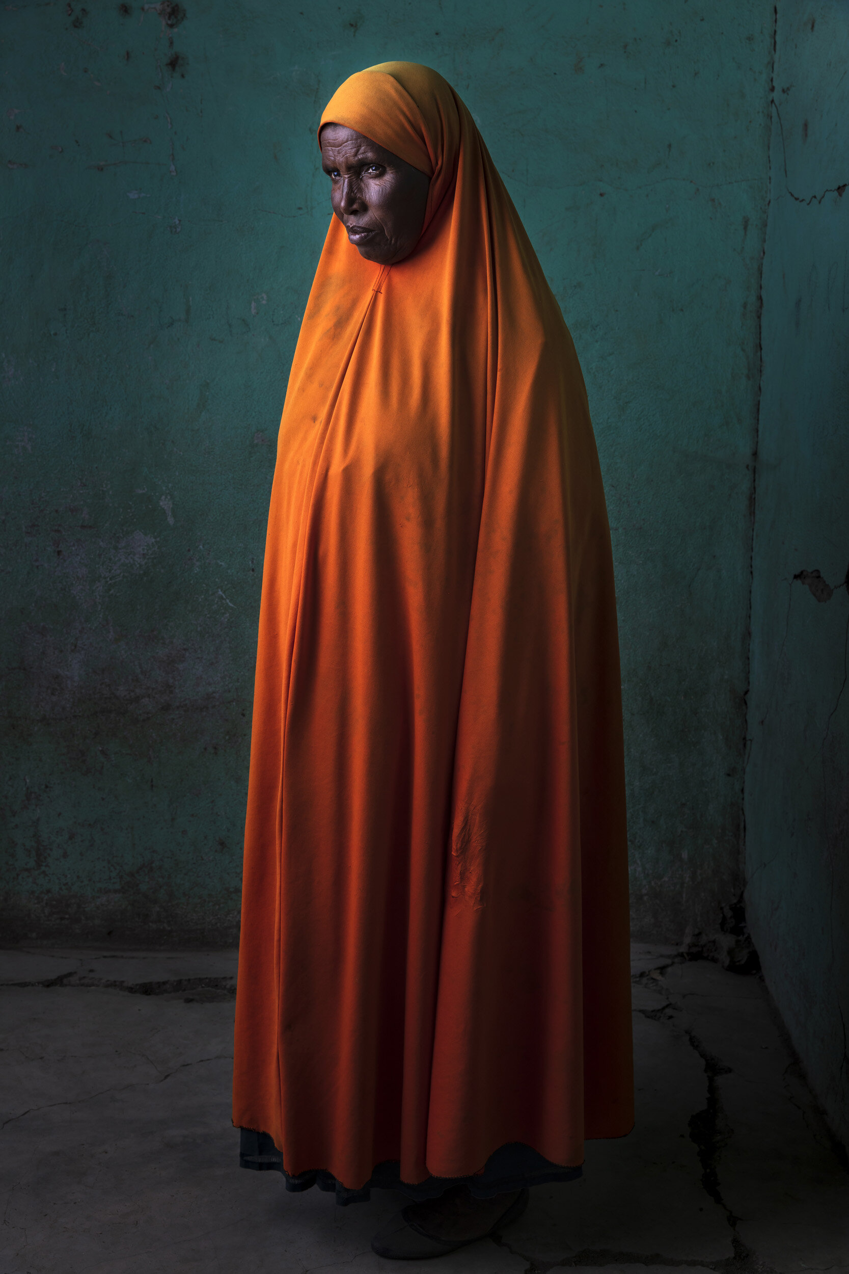 North Mecha Woreda, Amhara region of Ethiopia. A local woman suffering from Trachoma induced blindness. She is waiting to see if her her eyes can be operated on by a remote clinic from the Carter foundation that reached their area and identified the