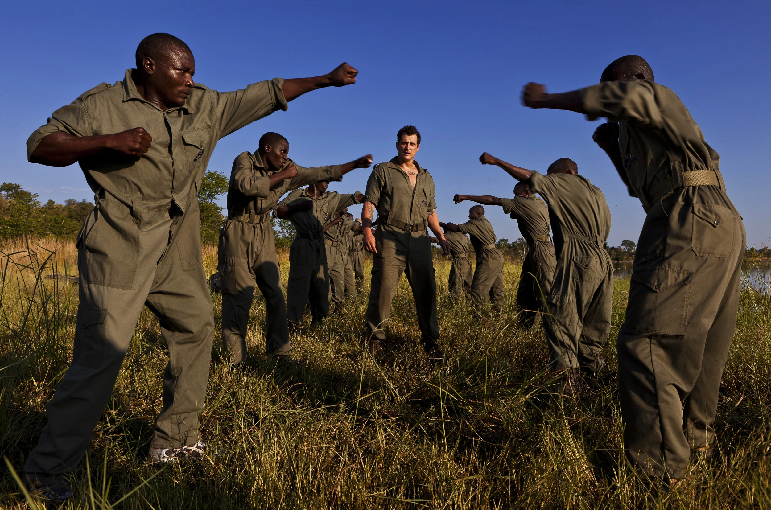 VICTORIA FALLS, ZIMBABWE, APRIL 2011: Images of The International Anti-Poaching Foundation leading a Pro-bono training workshop for Rangers who have come from all over Zimbabwe, April 5, 2011. Led by Australian Damien Mander, 31, a former Special Op