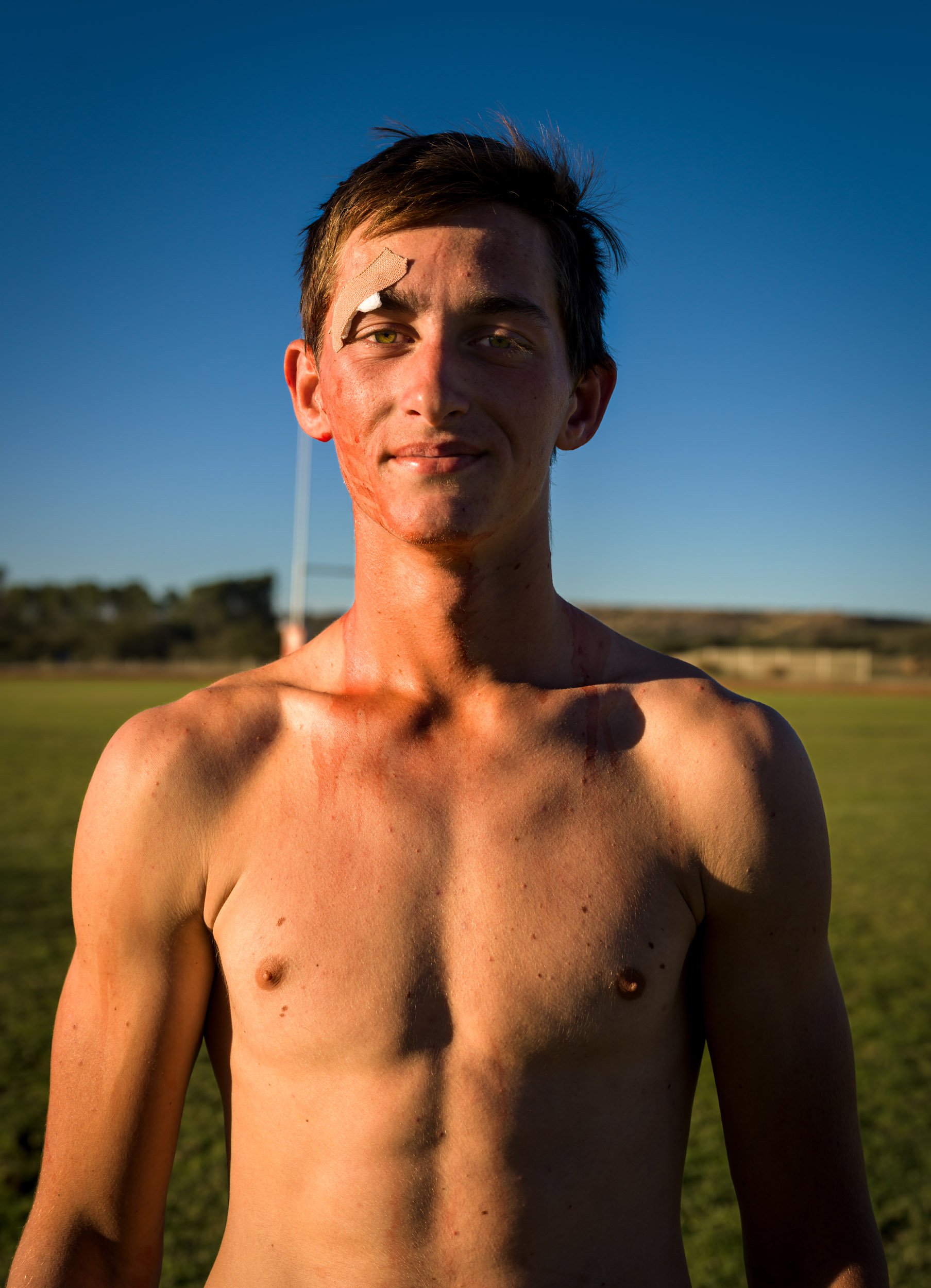 ORANIA, NORTHERN CAPE, SOUTH AFRICA, 15th April 2023: C.F du Plessis is an under 19 rugby player seen at trials for the Orania teams. Sport in Orania involves no affirmative actions policies and only white players are allowed. Orania is a town in t