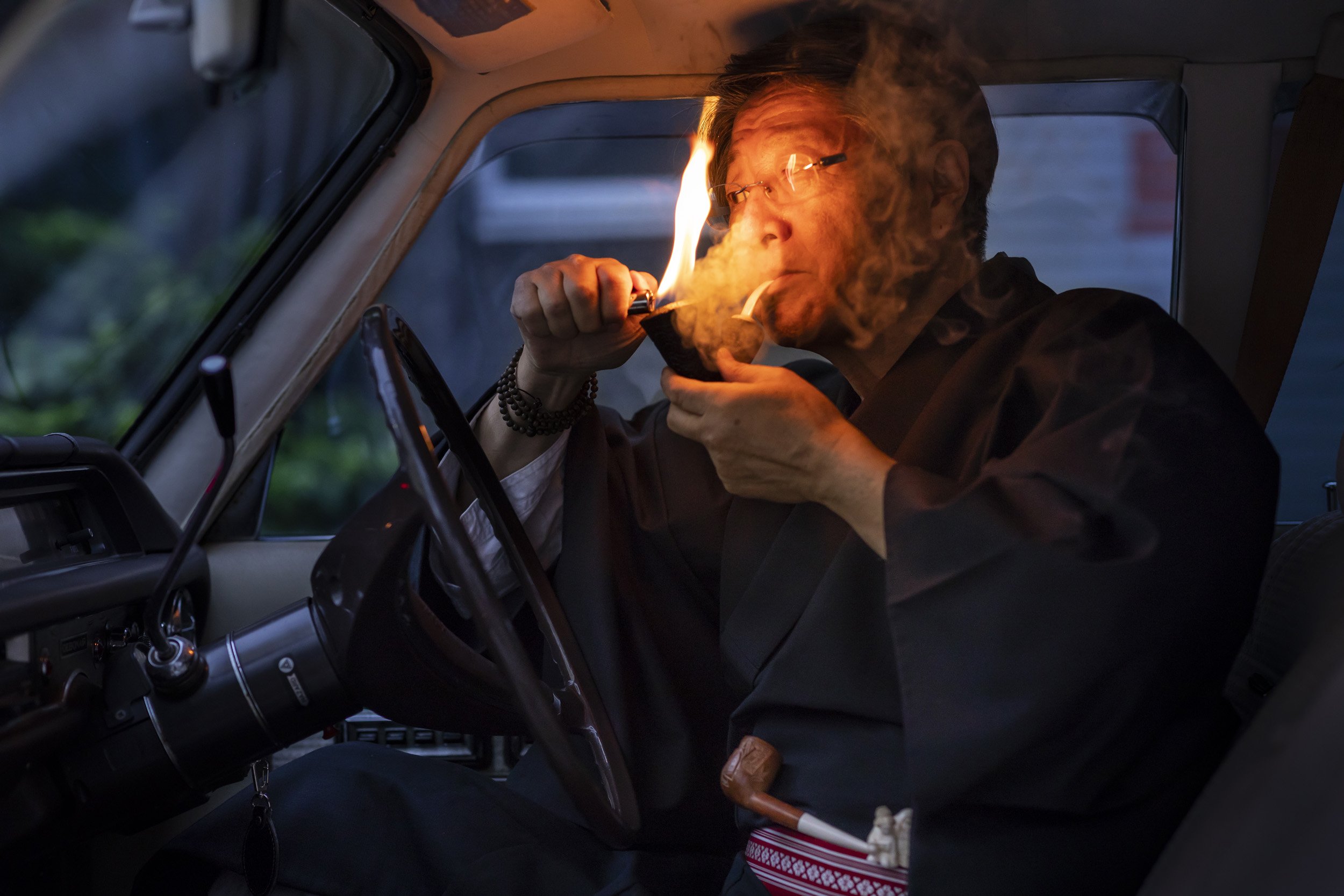 Tokyo, Japan, 13 April 2018: Mr. Kyozaburo Tsuge is the head of a famous Japanese Pipe and Tobacco business. He is also an outspoken advocate for the Japanese Ivory Association and for the cultural heritage of Ivory carving in Japan. At the end of t