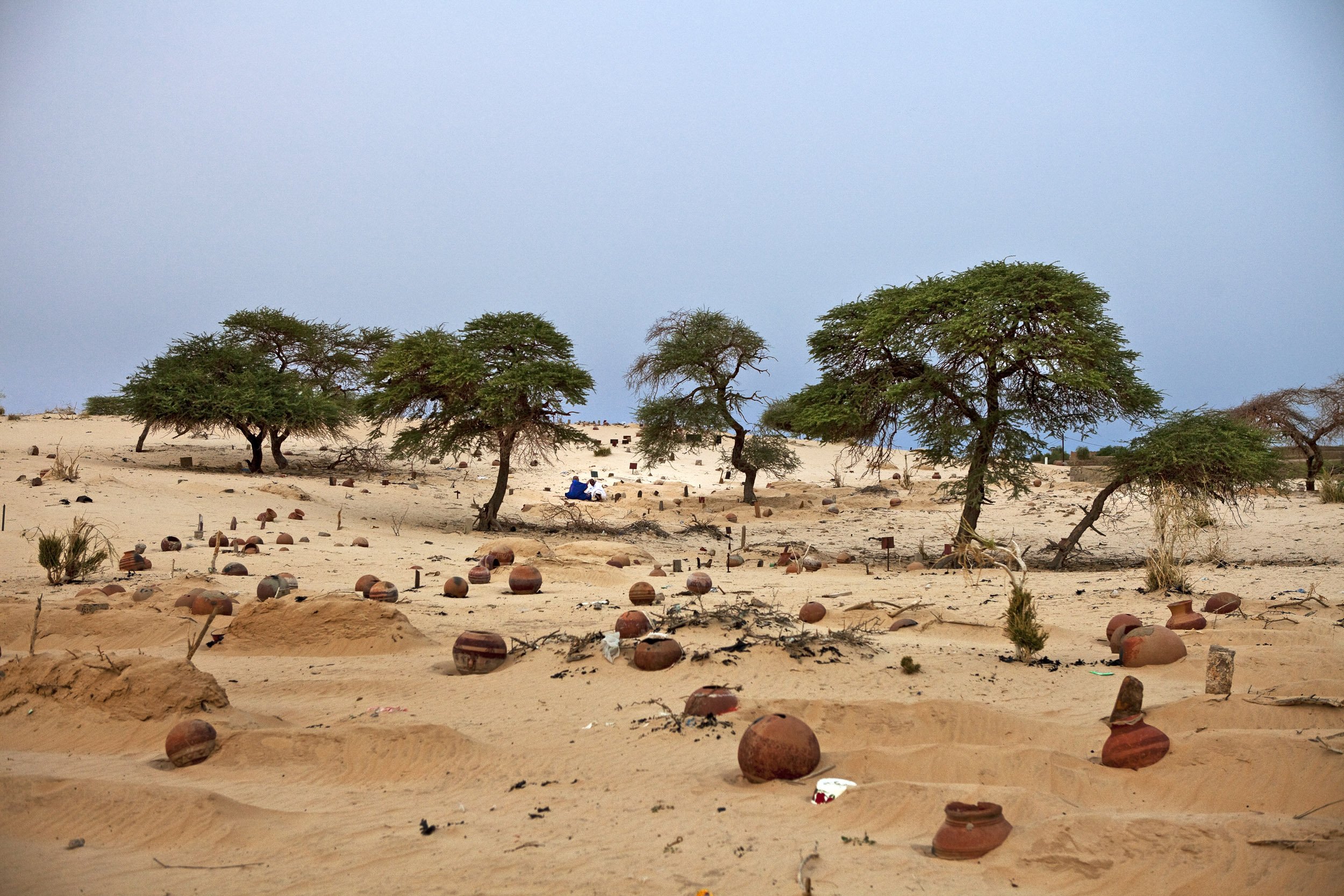 TIMBUKTU, SEPTEMBER 2009: Scenes of the oldest cemetry in Timbuktu, home to explorers of old, military men, scholars, teachers, judges and travellers of all kinds drawn over the centuries to the legendary Timbuktu, September 10, 2009. Timbuktu is a