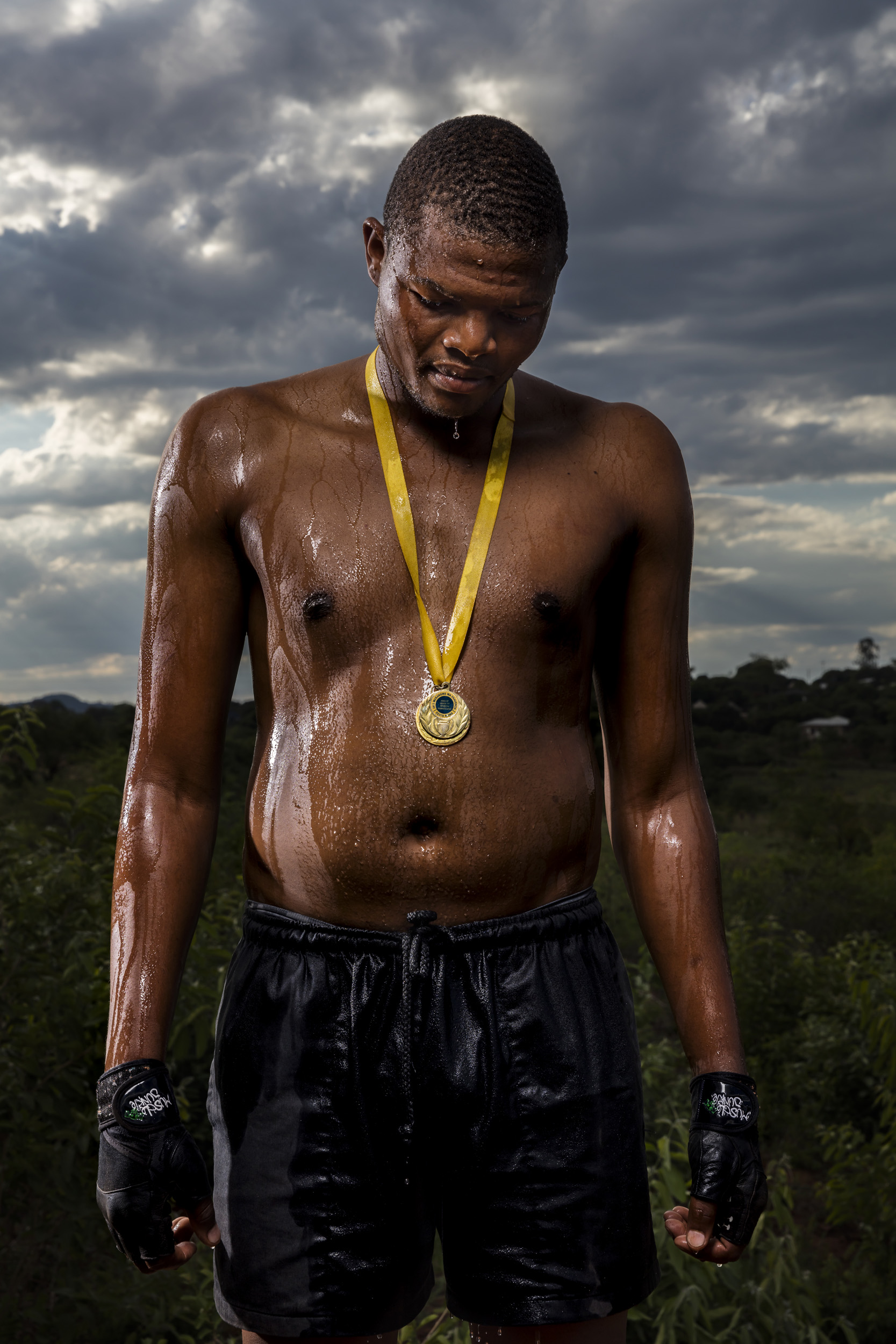 THOYANDO, VENDA, SOUTH AFRICA, 9 DECEMBER 2016: Steven Nditwani, 26, is one of two current senior champions in Venda's Musangwe fighting. This is an old sport practised by men in Venda and it has become a rite of passage for many Venda men, a way of