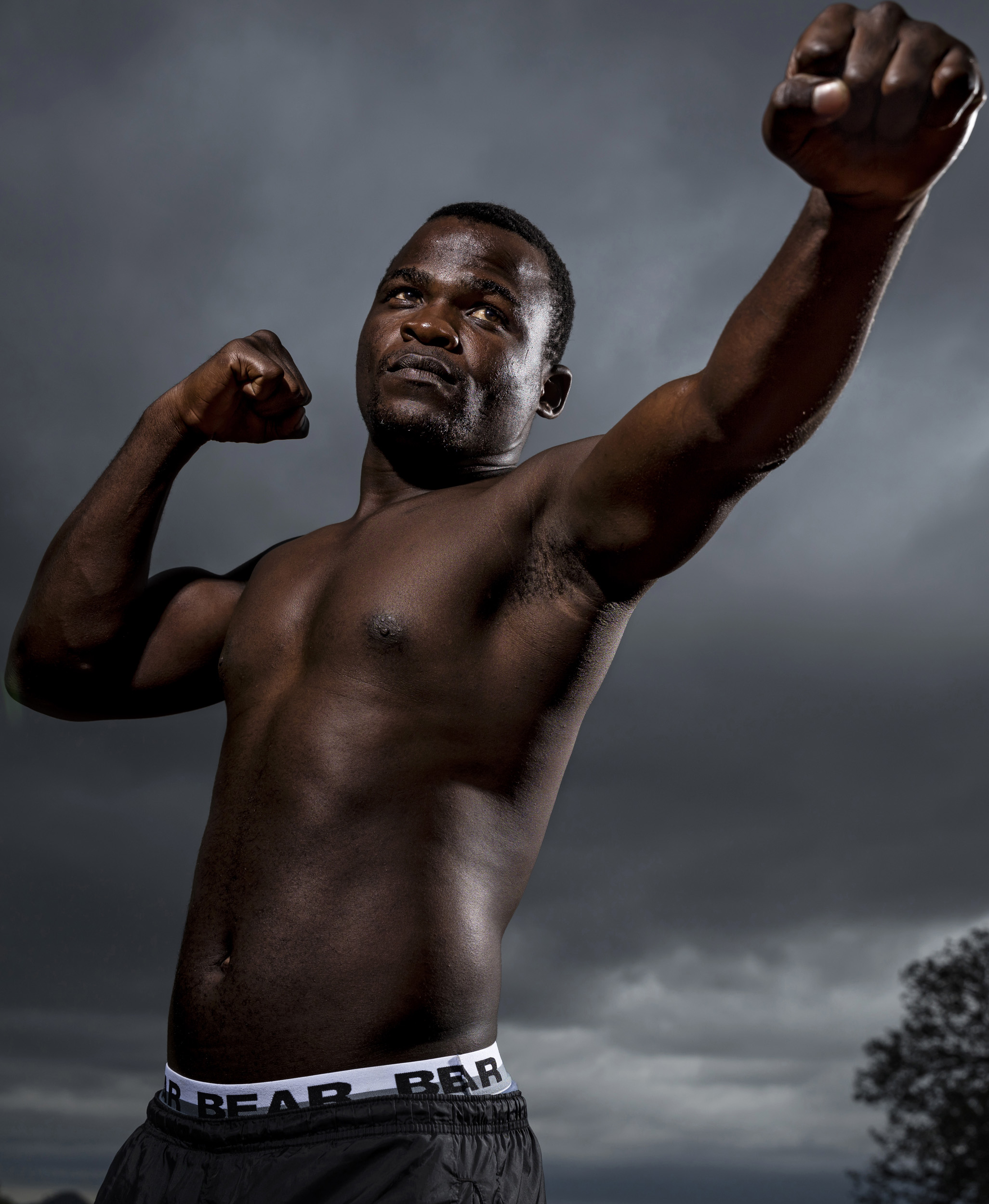 VENDA, SOUTH AFRICA, 11 DECEMBER 2016: Nephalama "Senior" Khodani, a Senior Champion Musangwe fighter. Musangwe is traditional bare knuckle boxing which occurs in Venda every Xmas period. Senior is 24 years old and has been fighting in Musangwe sinc
