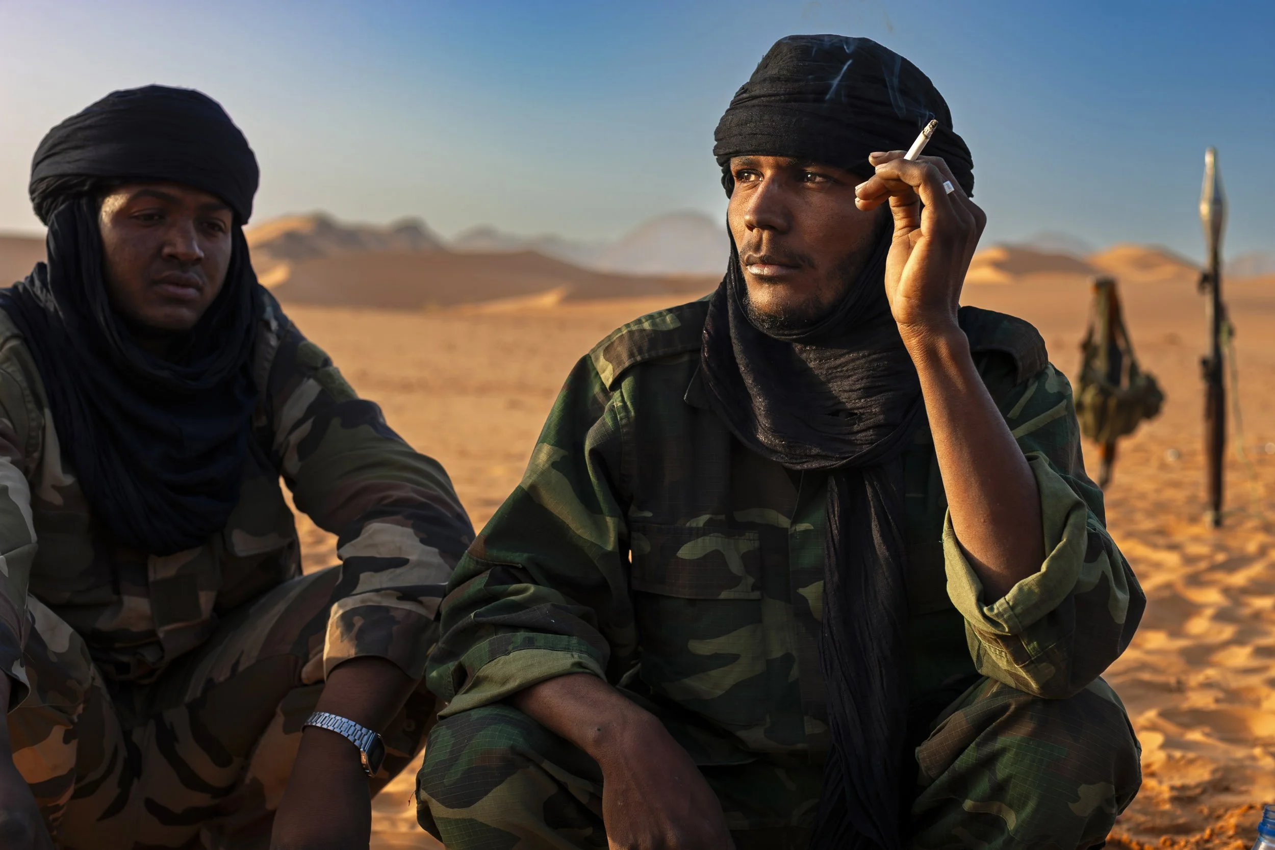 TAZERZEIT, AIR MOUNTAINS, NORTHERN NIGER, APRIL 2009: Images of M.N.J, The Movement of Justice in Niger, a Tuareg led rebellion against the Niger government for reasons of perceived discrimination, social injustice and resource ownership in Niger's