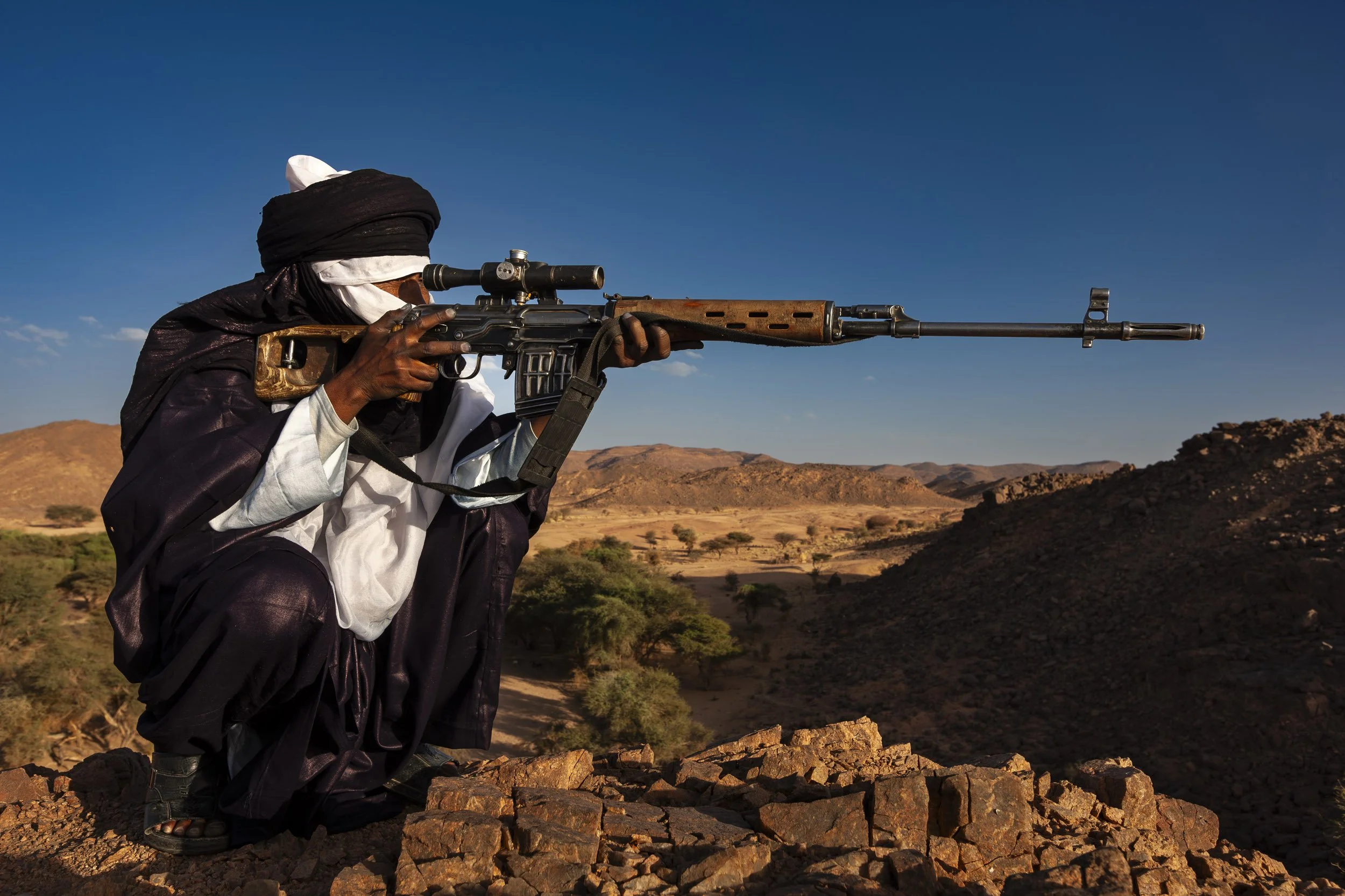 ZAGADO, NORTHERN NIGER, APRIL 2009: Images of MNJ breakaway faction leader and Tuareg Rissa ag Boula, a former Niger Army commander and Minister of Tourism photographed in Zagado, Nothern Niger, 7 April 2009. Boula is now on the run himself from th
