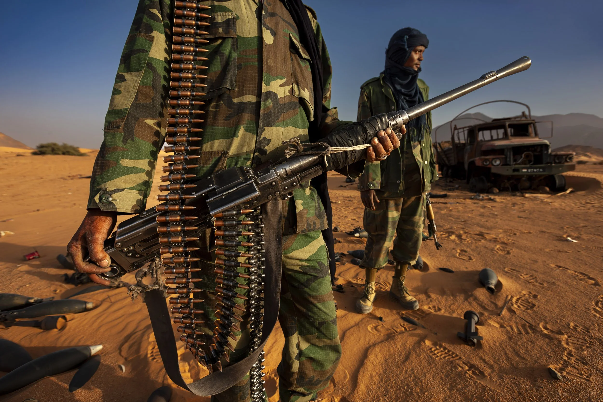 TAZERZEIT, AIR MOUNTAINS, NORTHERN NIGER, APRIL 2009: Images of M.N.J, The Movement for Justice in Niger, a Tuareg led rebellion against the Niger government for reasons of perceived discrimination, social injustice and natural resource ownership, 5