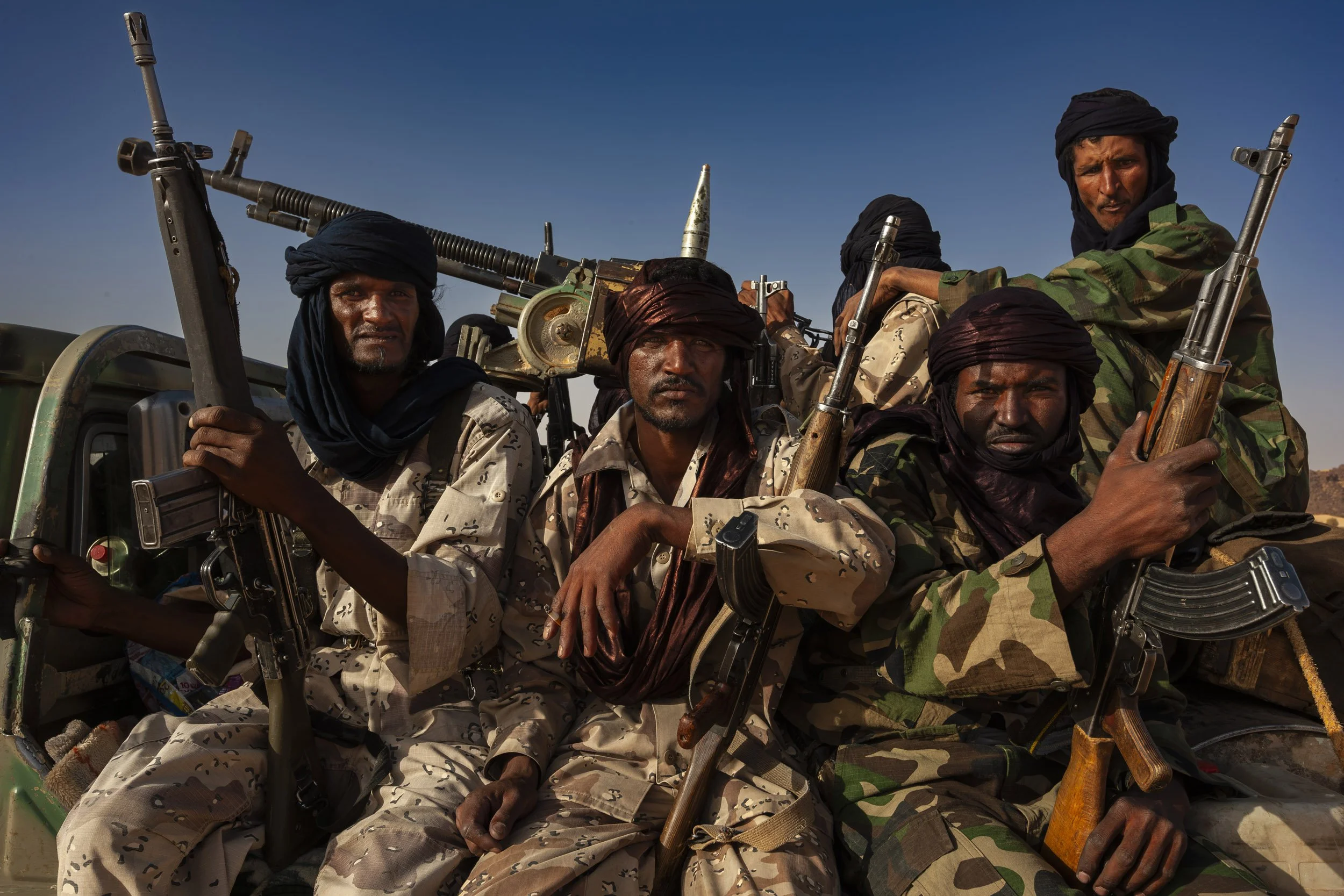 TAZERZEIT, AIR MOUNTAINS, NORTHERN NIGER, APRIL 2009: Images of M.N.J, The Movement of Justice in Niger, a Tuareg led rebellion against the Niger government for reasons of perceived discrimination, social injustice and resource ownership in Niger's