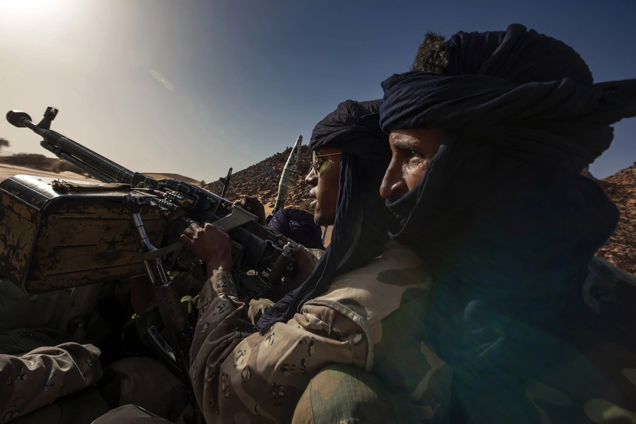 TAZERZEIT, AIR MOUNTAINS, NORTHERN NIGER, APRIL 2009: Images of M.N.J, The Movement of Justice in Niger, a Tuareg led rebellion against the Niger government for reasons of perceived discrimination, social injustice and resource ownership in Niger's