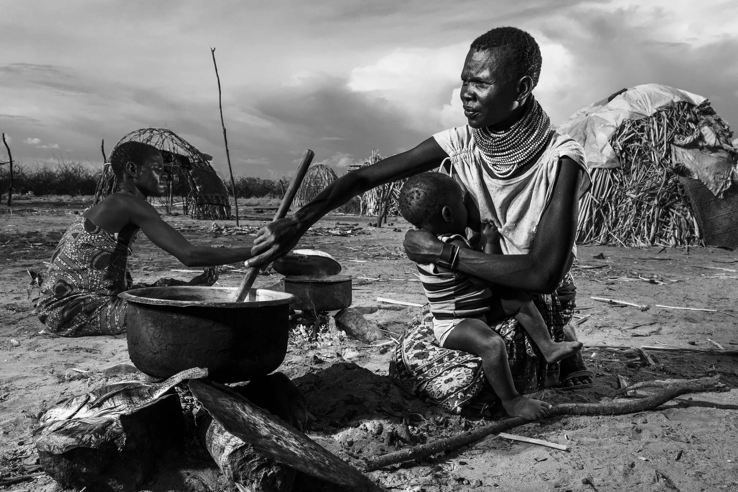 LOWARENGAK, TURKANA, KENYA: Images from an internally displaced Turkana community who have been forced off their land by Dassanech tribesman in a conflict over water and grazing rights, Turkana, Kenya. These Turkana now practise fishing as opposed t