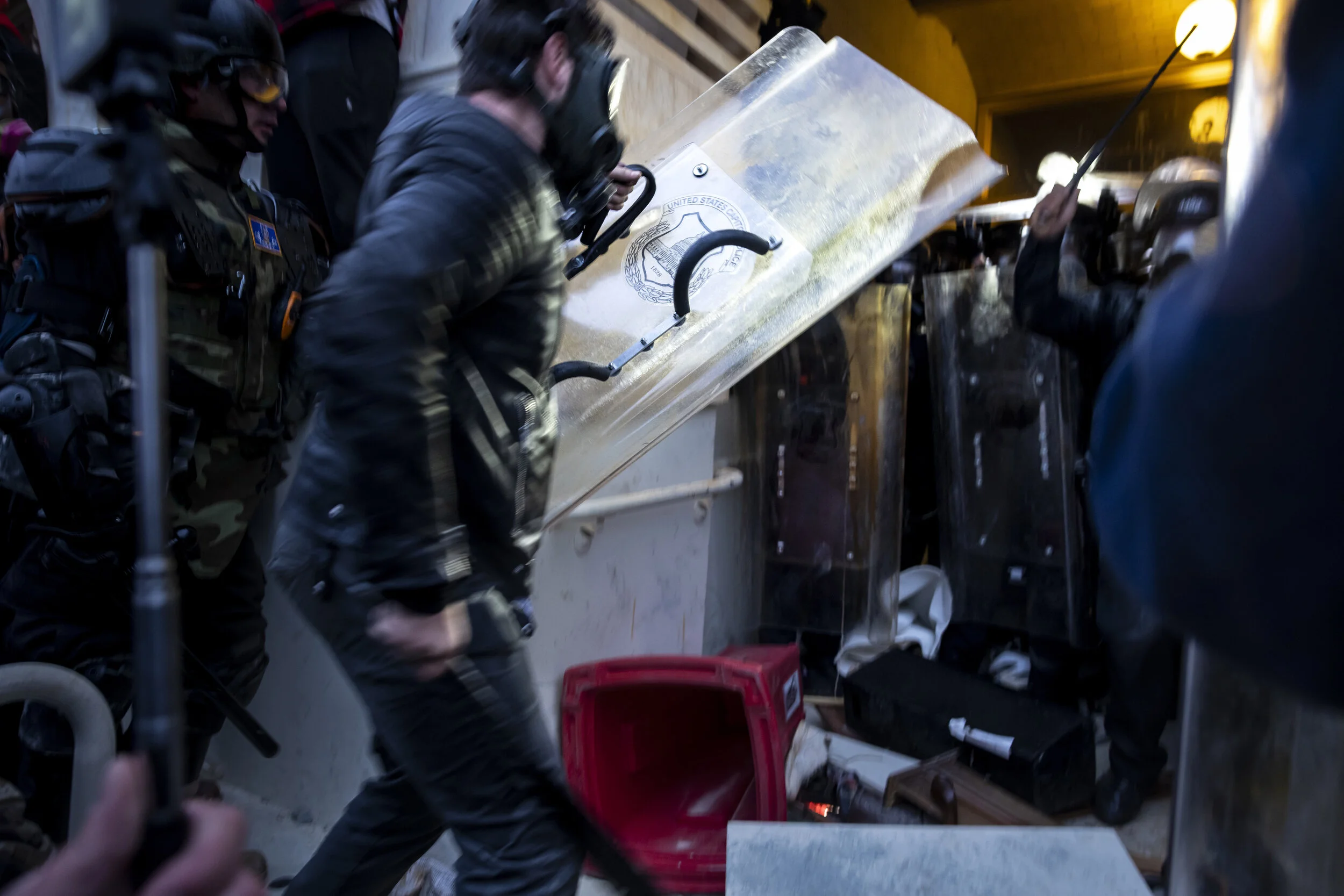 WASHINGTON D.C., USA - JANUARY 6: Trump supporters clash with police and security forces as people try to storm the US Capitol in Washington D.C on January 6, 2021. - Demonstrators breeched security and entered the Capitol as Congress debated the 20