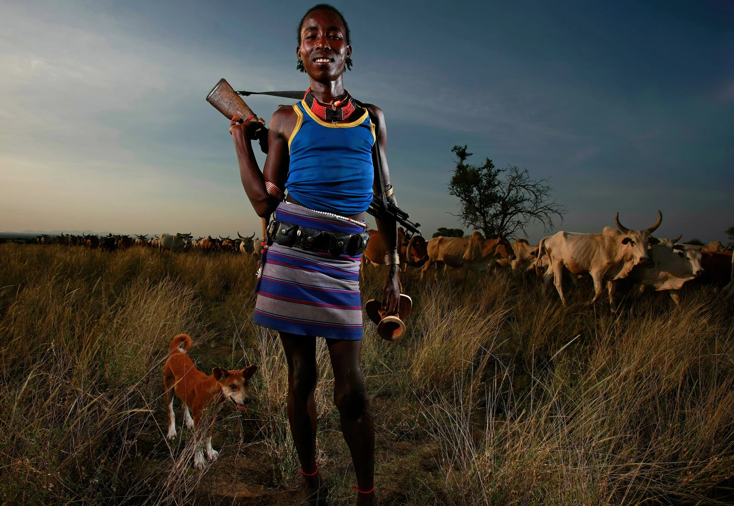 DUS, OMO VALLEY, ETHIOPIA, DECEMBER 2007: Images of Hamar herdsman in the Omo Valley, South West Ethiopia, 14 December 2007. (Photo by Brent Stirton/Getty Images.)