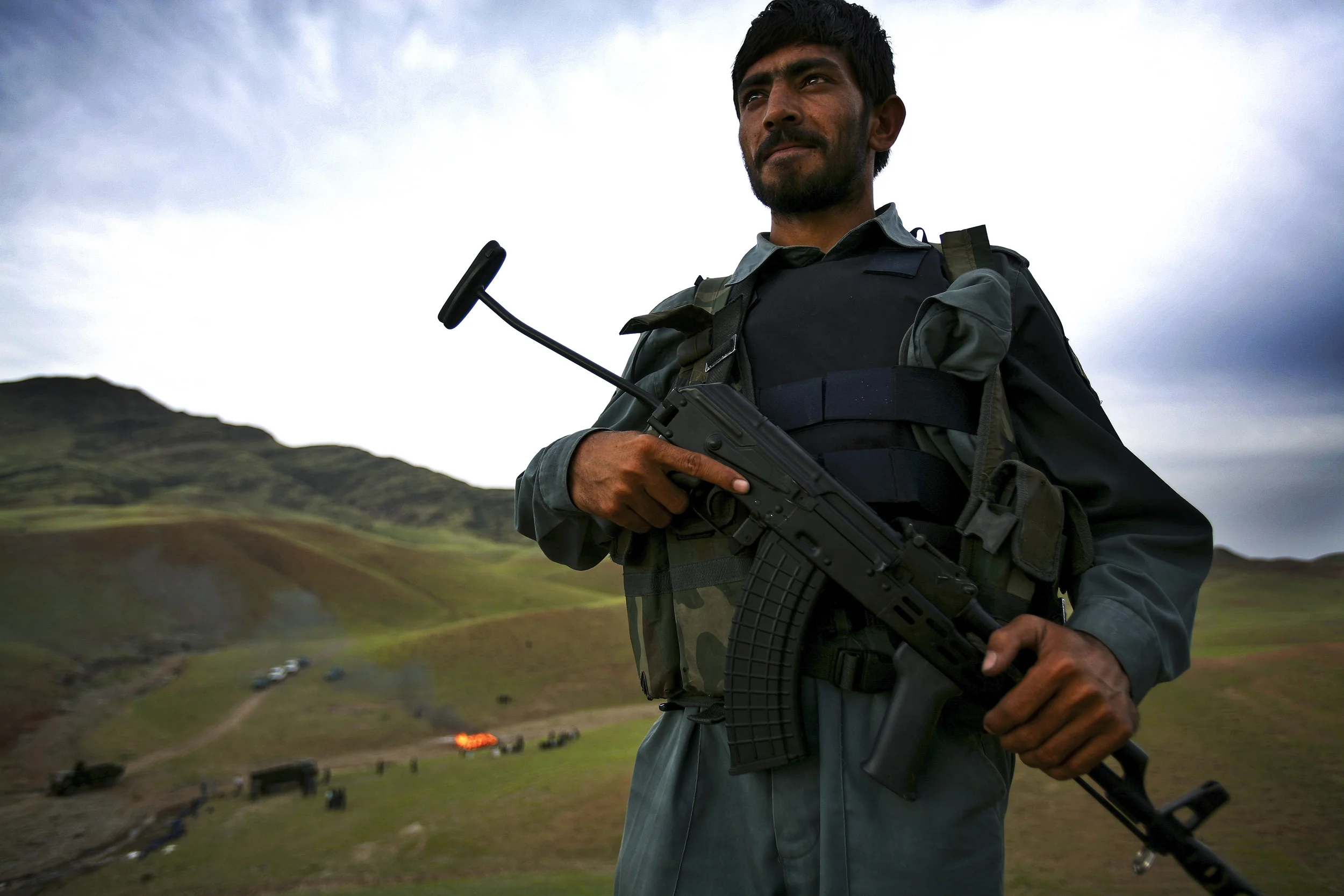 JALALABAD, AFGHANISTAN-APRIL 2007: Afghanistan counter-narcotics forces dispose of over 2500kg of confiscated opium, heroin and hashish they have recovered in various busts and investigations across the poppy growing areas around Jalalabad, Afghanis