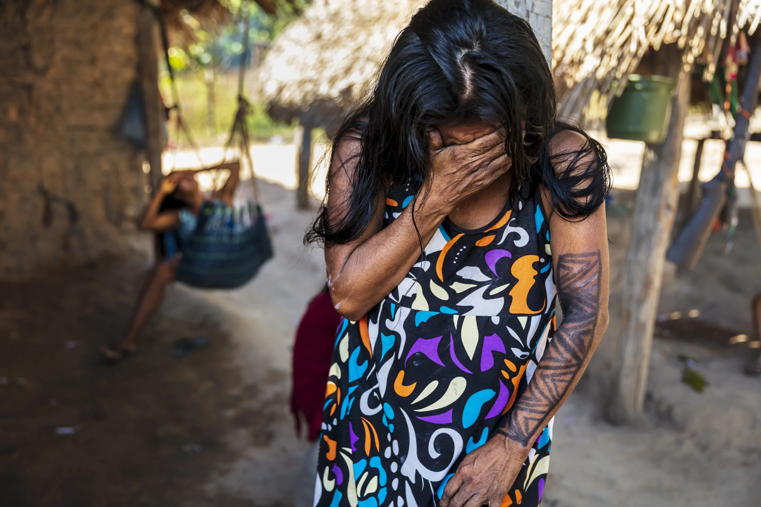 MARANHAO, BRAZIL, JUNE 2018: Scenes from the village of La Goa Comprida in Arariboia Indigenous territory. In this village illegal loggers attacked locals when the locals confiscated their logging vehicles. One indigenous man, Tomes, was killed defe