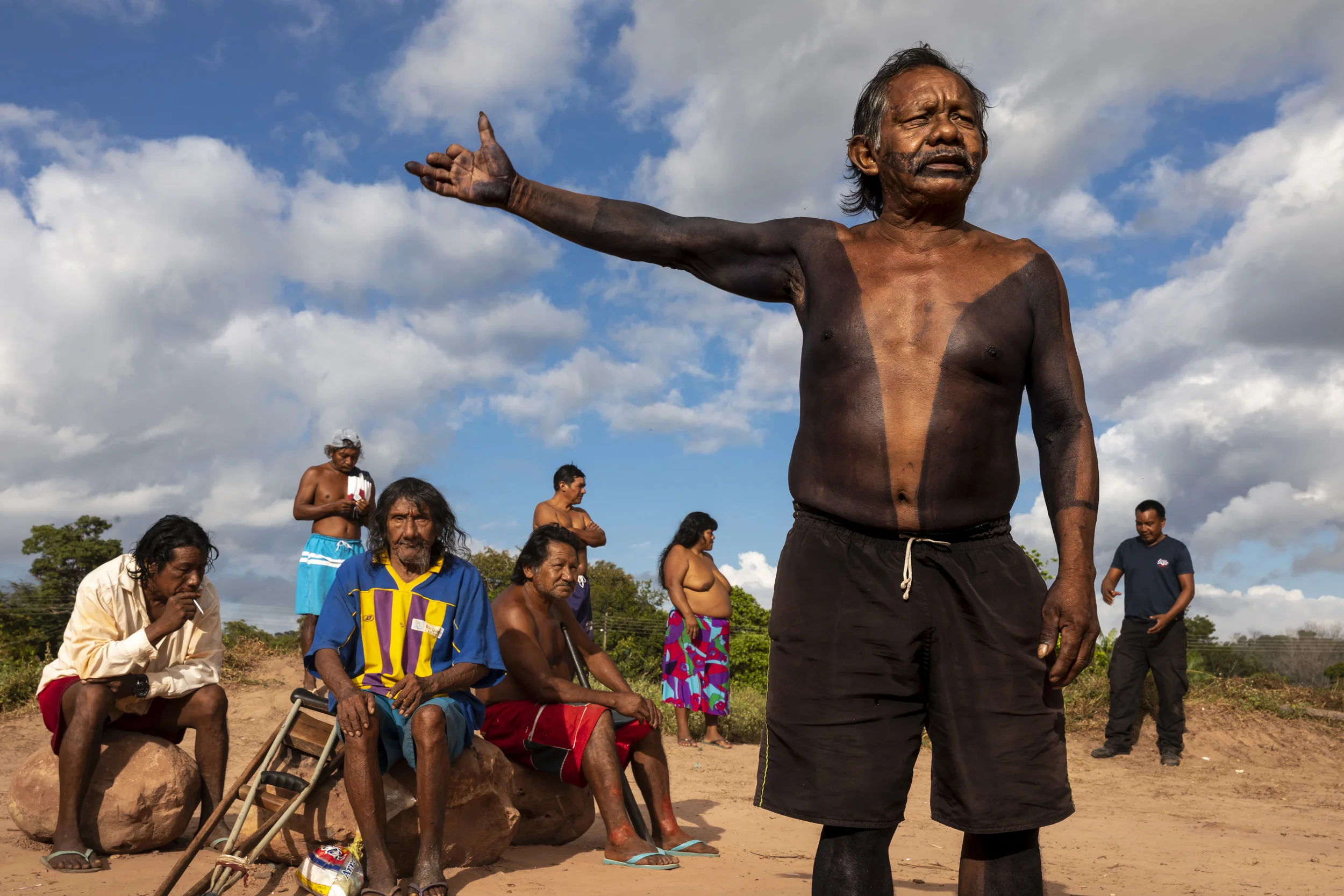 MARANHAO, BRAZIL, JUNE 2018: Antonia Andre Jacinto Gaviao, 59, voices his complaints to HRW at an introductory meeting at the village of Governador, the central village in the tribal area for Gaviao Indigenous people. TI Governador is the ancestral