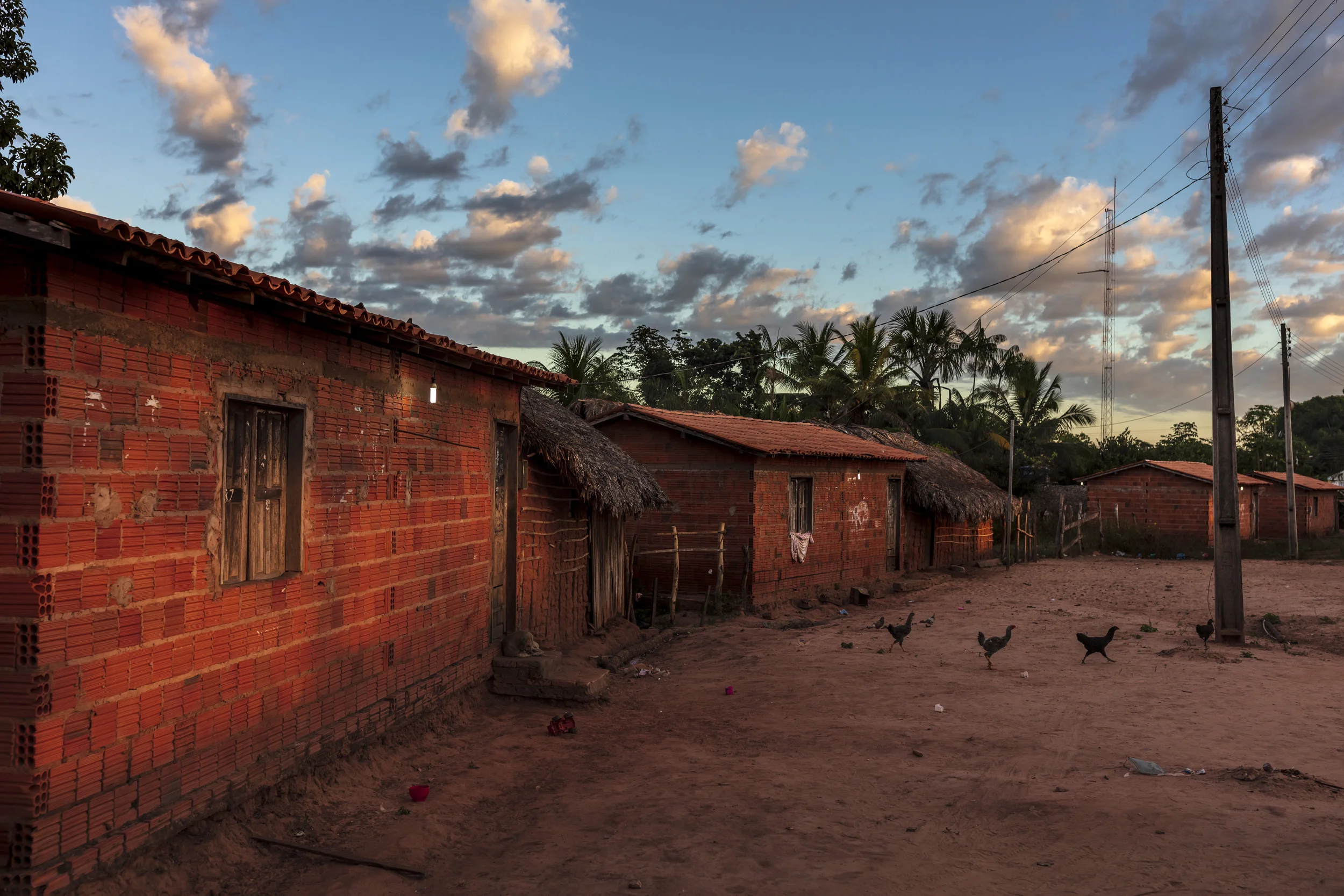 MARANHAO, BRAZIL, JUNE 2018: Scenes from the village of Governador, the central village in the tribal area for Gaviao Indigenous people. TI Governador is the ancestral territory of the Gavião people; it encompasses 42,000 hectares of Amazon forest.