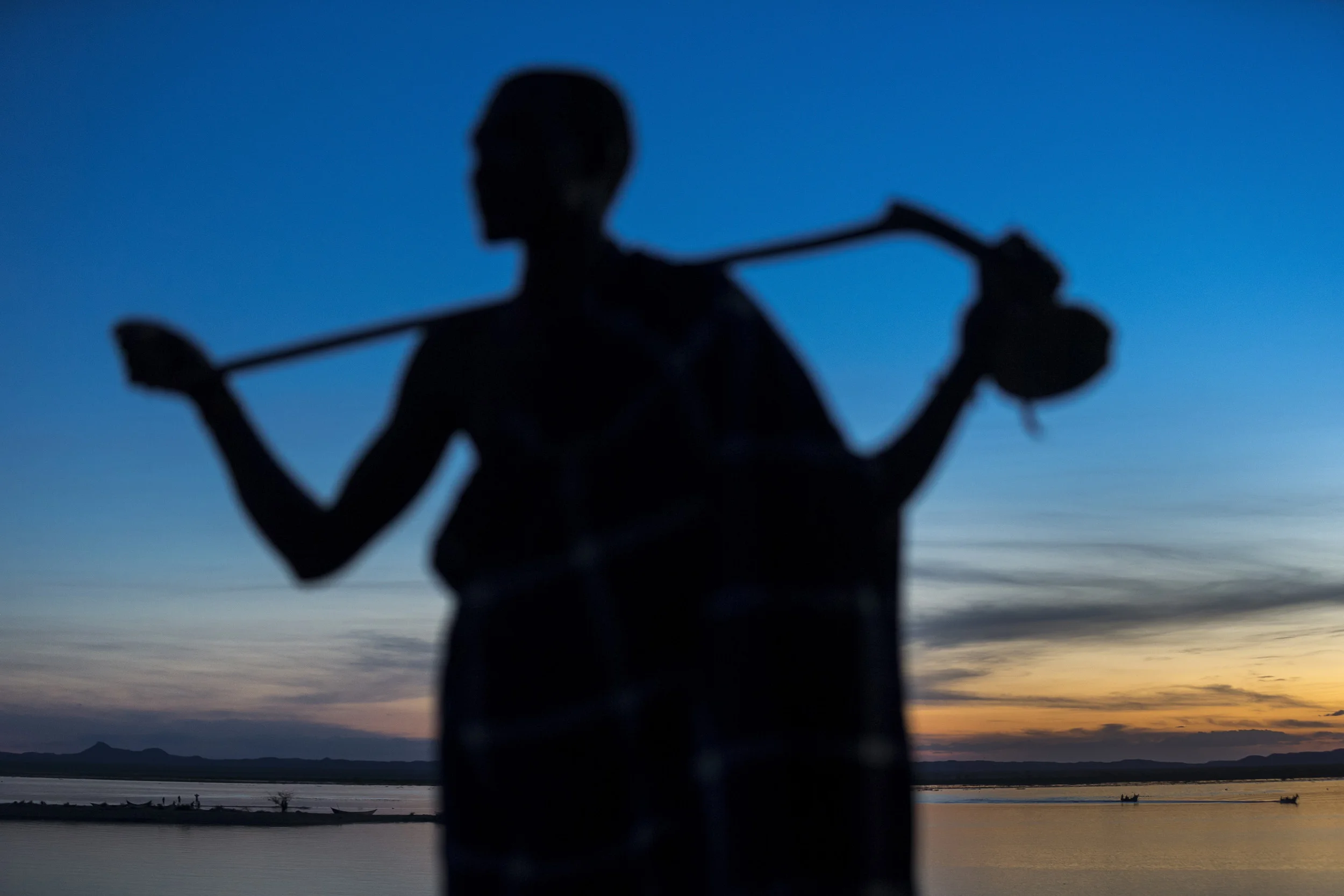 TURKANA, KENYA, 8 OCTOBER 2014: Scenes from Longetch fishing village on the shores of Lake Turkana, Kenya, the world's largest inland desert lake. This region of the lake is a well know spawning ground and at the heart of fishing commerce for the Tu