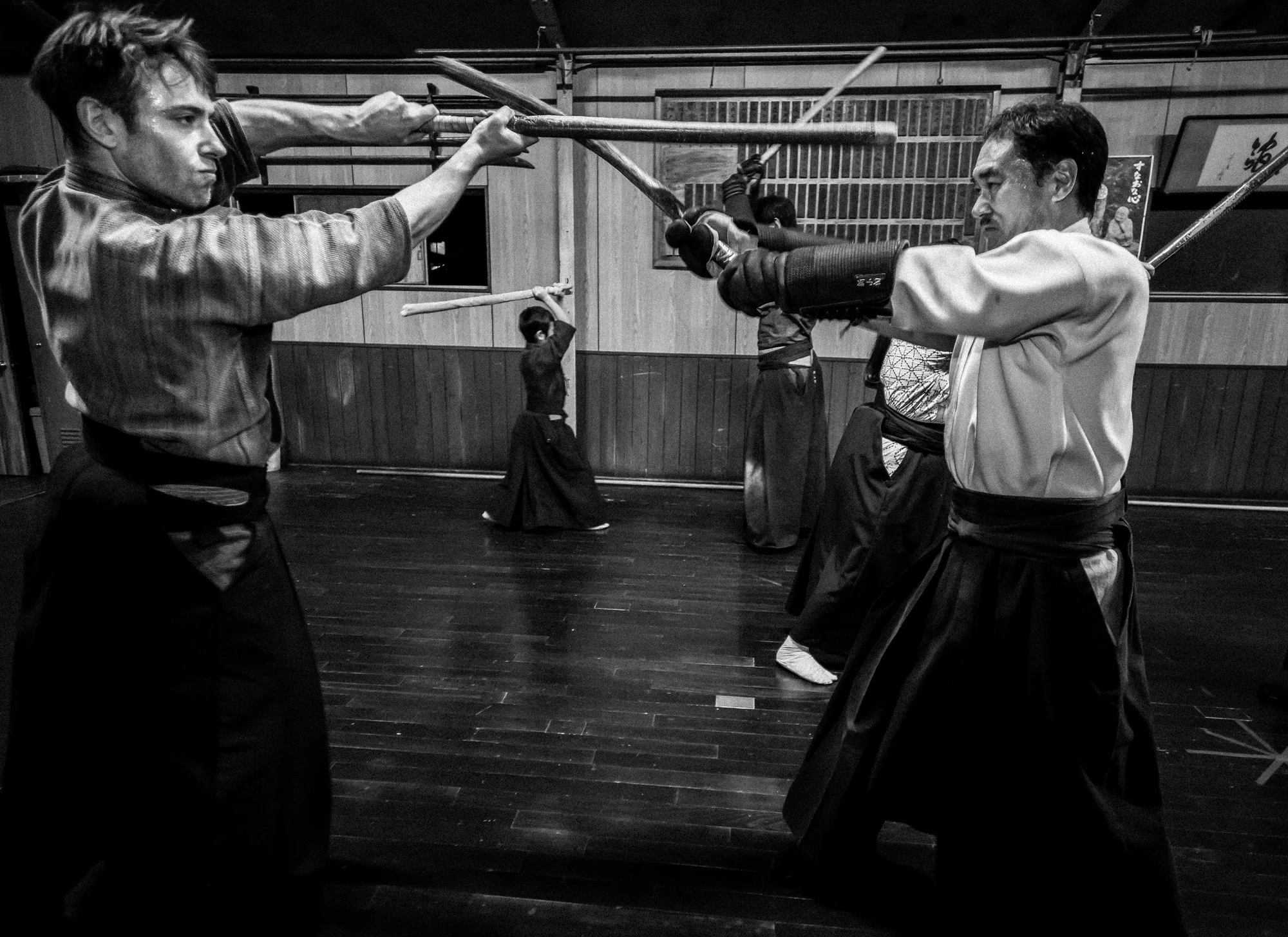 NAGOYA CITY, JAPAN, 17 OCTOBER 2014: The dojo of Master Sensei Kato, 81, who runs the Owari Kan Ryu school where he himself studied under his master from the age of 25. Kato is a traditionalist and showed his family Scrolls, the way of the Samurai,