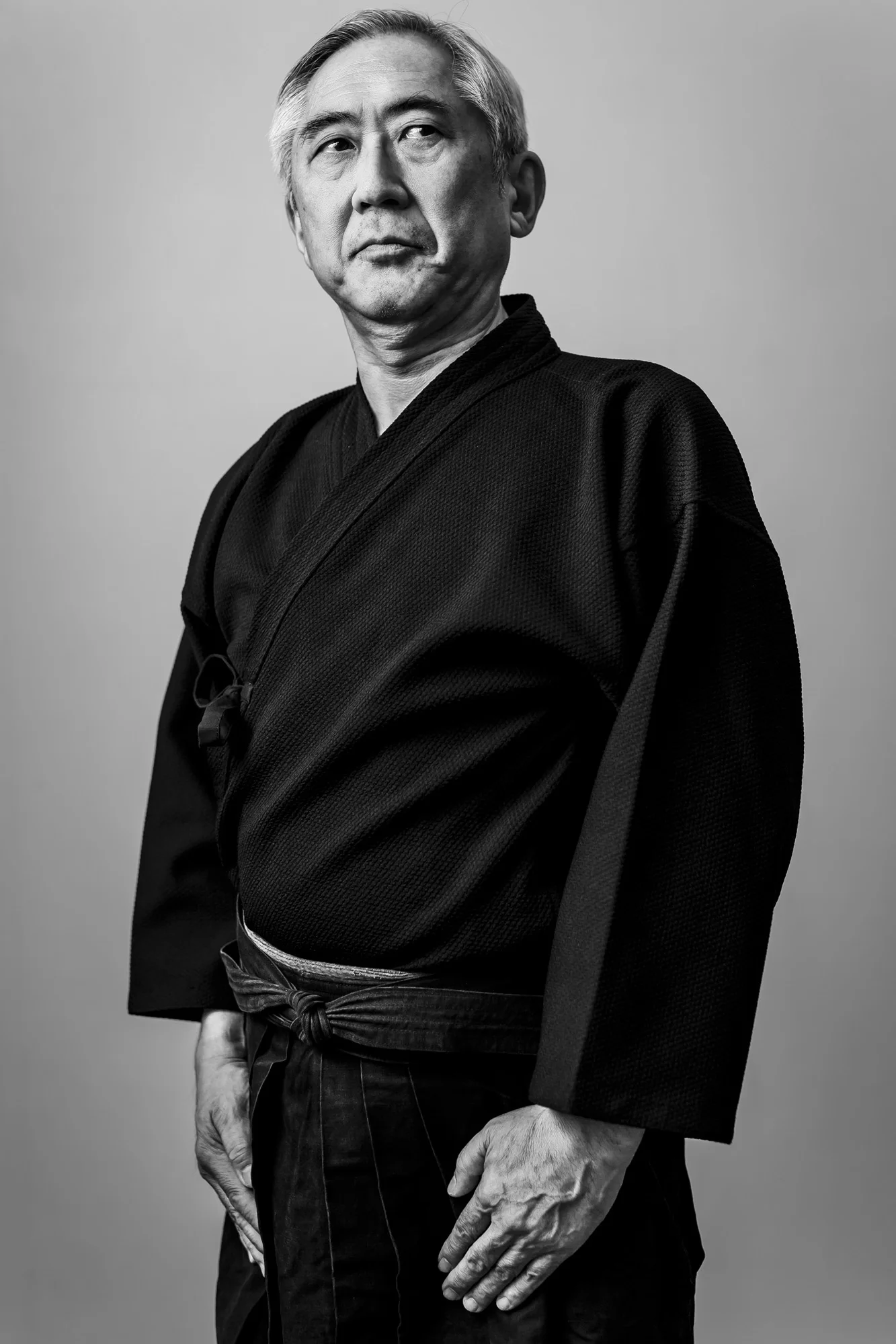 TOKYO, JAPAN, 18 OCTOBER 2014: Sensei Yagyu, a master whose family was important in the creation of 3 centuries of the warrior class of Japan. He is seen lecturing a group of students and also in his modern dojo. His classes represent the better off