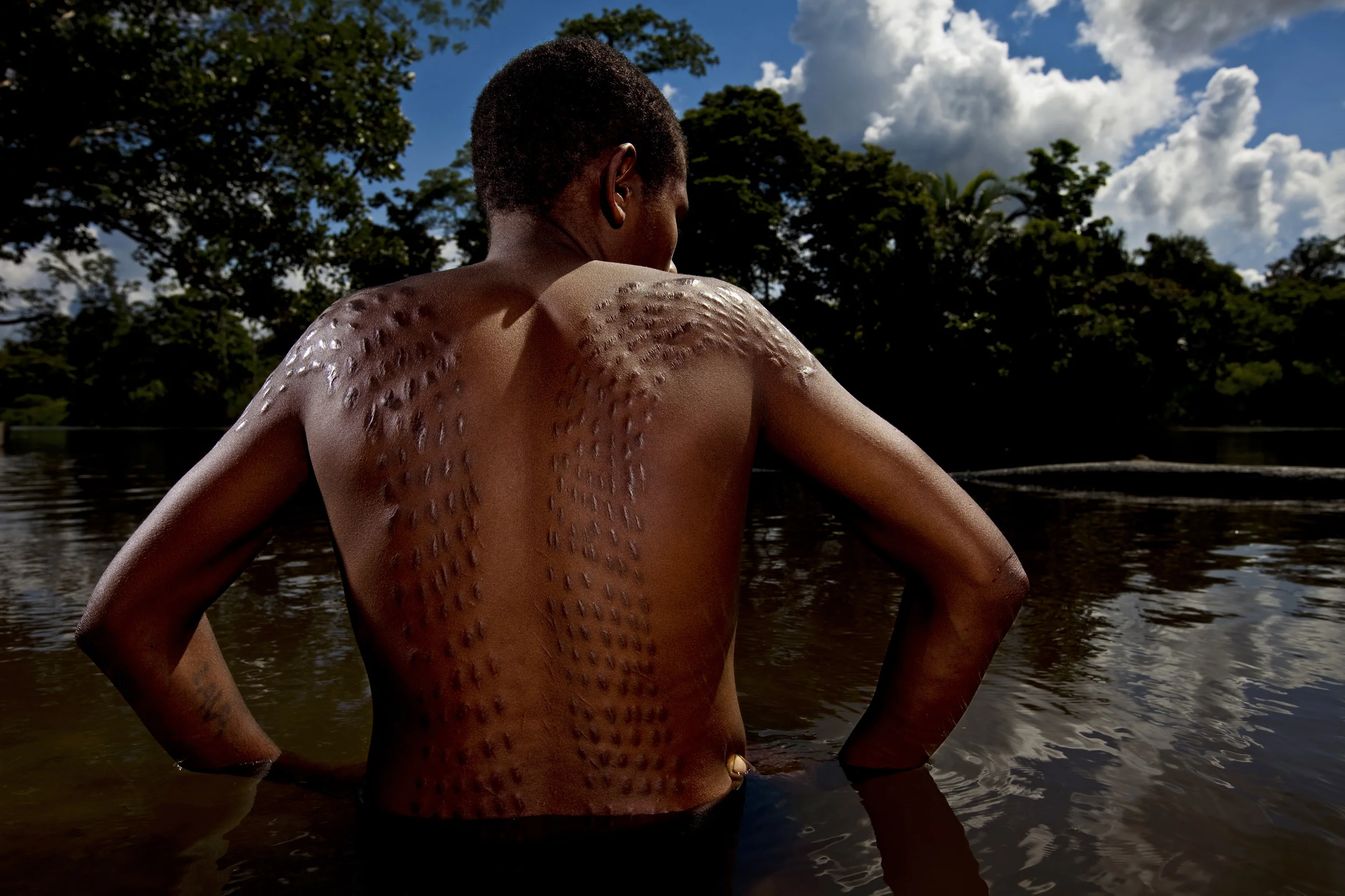 MIDDLE SEPIK, PAPUA NEW GUINEA-DECEMBER 2008: Images of the Karawari people of the middle Sepik river, 15 December 2008. The Karawari are the most remote of the floodplains people, with many vllages along the river barely a generation old. The most