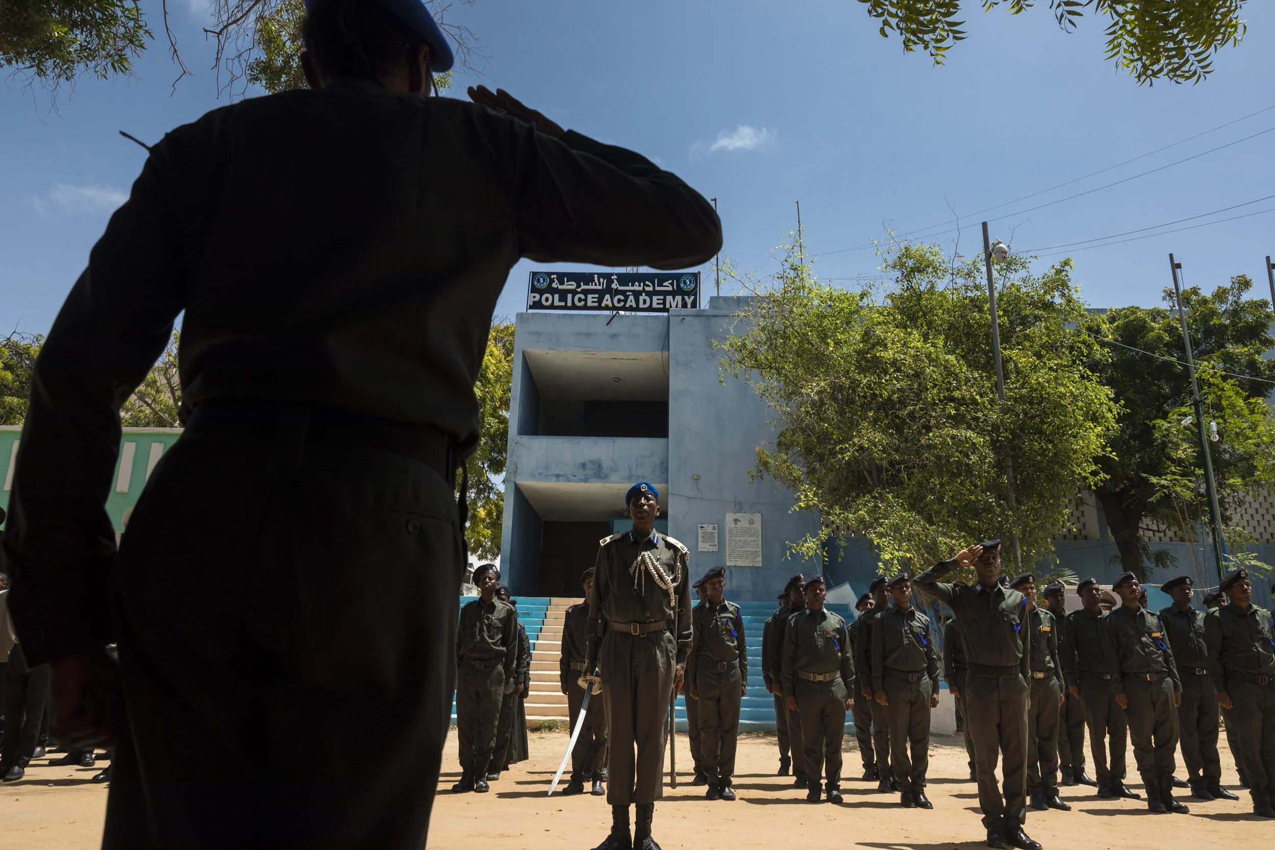MOGADISHU, SOMALIA, 1 AUGUST 2017: A parade at the Police academy in Mogadishu. (Photo by Brent Stirton/Verbatim for Time Magazine.)