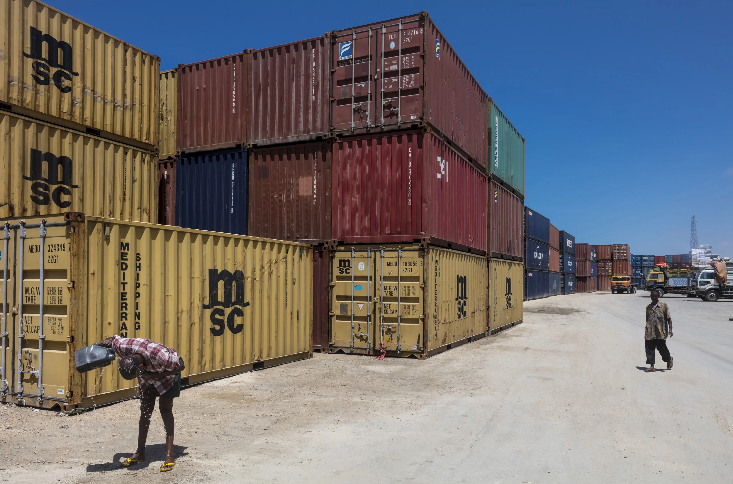 MOGADISHU, SOMALIA, 5 AUGUST 2017: Scenes from the port in Mogadishu.This port is largely managed by the Turks and is an essential import export pipeline for Somalia. (Photo by Brent Stirton/Verbatim for Time Magazine.)
