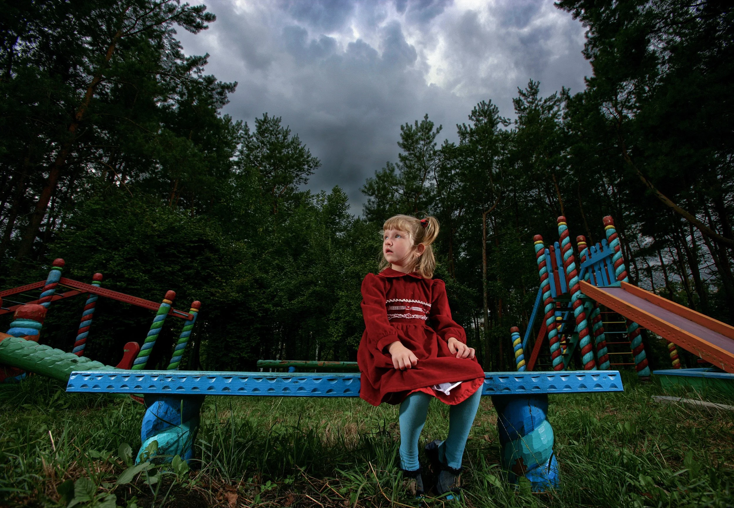 IEV, UKRAINE - AUGUST 12 2005: Nadia is a 6 year old Aids orphan at the Kiev Orphanage Berezka. She has been living with full blown Aids for some years now and is on Anti Retro Viral treatment made possible by the Global funds involvement in the orph