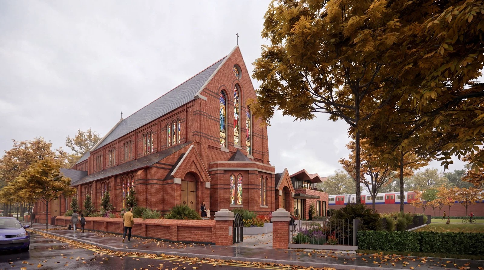 Rendered View of Christ Church W4 Acton Green Proposal | South Parade