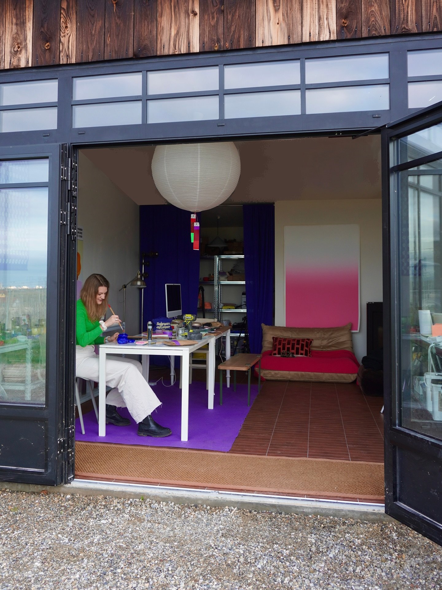 L&rsquo;ATELIER @ecke.co !!!!!!! Bient&ocirc;t termin&eacute; (m&ecirc;me si &eacute;ternel WIP) je suis trop HEUREUSE des avanc&eacute;es !!! les dates de workshops de printemps sont dispo sur ecke.co 🙂&zwj;↕️🩷⭐️