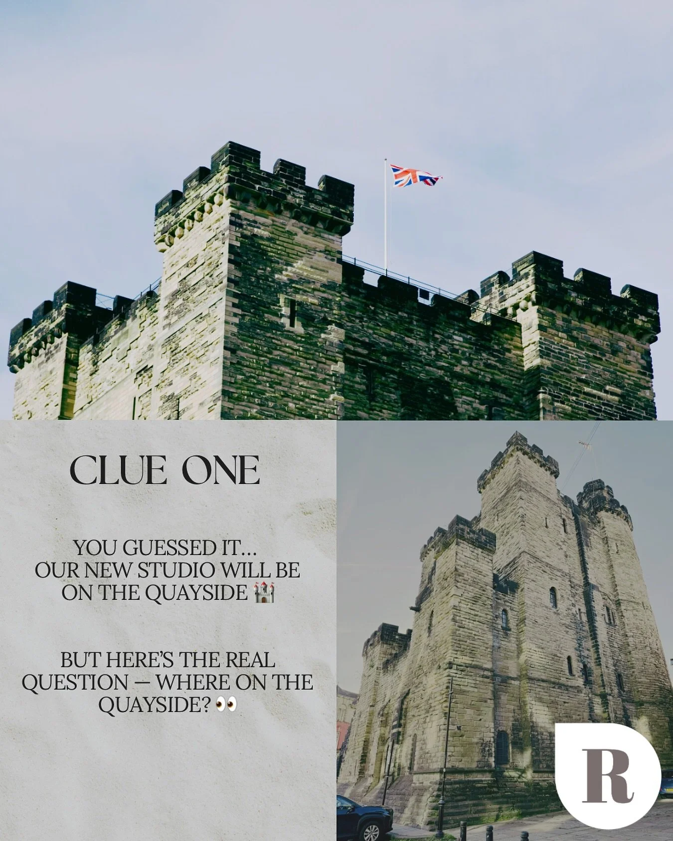 ✨ Clue One ✨
You guessed it&hellip; our new studio will be on the Quayside 🏰

But here&rsquo;s the real question &mdash; where on the Quayside? 👀

Tucked between history and creativity, our new home is surrounded by character, culture, and calm.

O