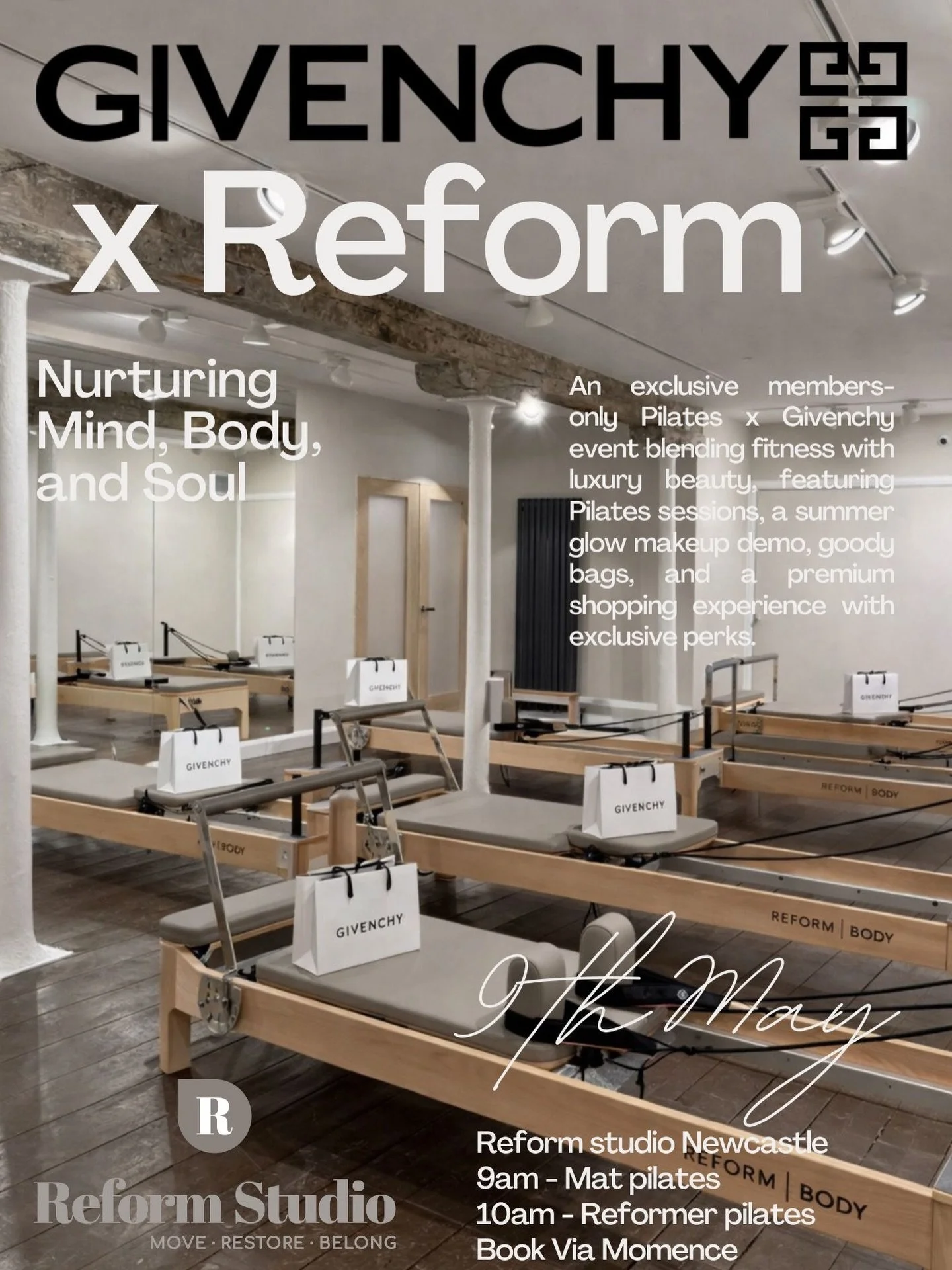 ✨ GIVENCHY x REFORM ✨
A morning of movement, beauty, and elevated self-care.

We&rsquo;re bringing something truly special to Reform Studio&hellip; an exclusive Pilates experience in collaboration with Givenchy, designed to nurture your mind, body, a