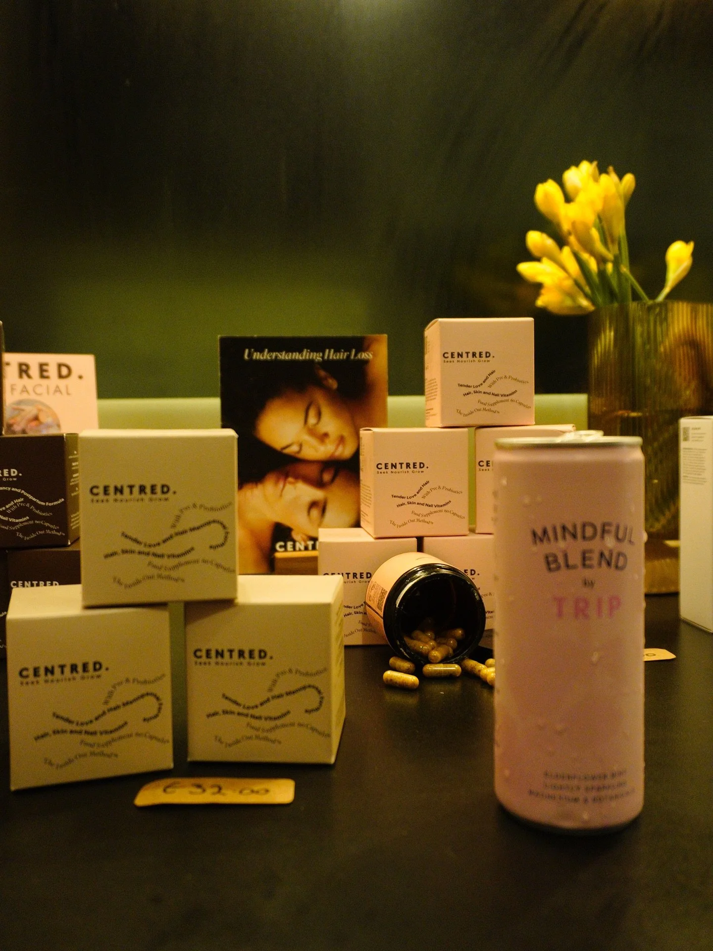 a little glimpse of our gorgeous @wearecentred display area from our event this evening with @kierantudorhair &amp; @jade_sbshair 🌸🌼