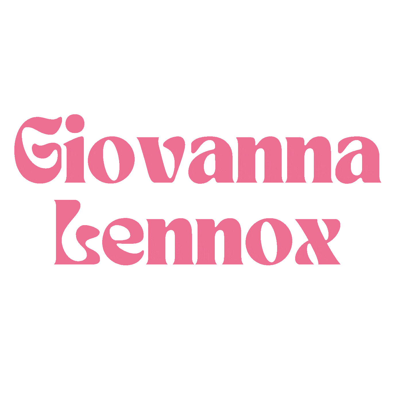Pink background with text that says "Giovanna Lennox"