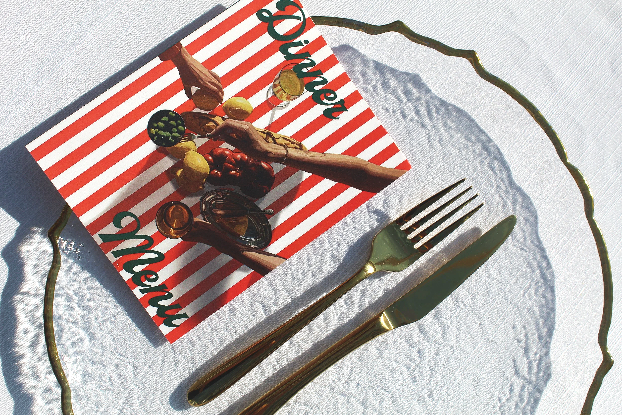 Gold Rimmed Charger Plate