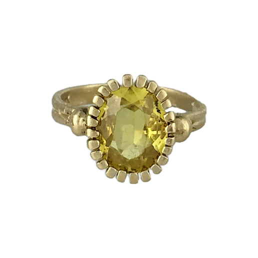 14k Yellow Gold Collette Set Natural Yellow Sapphire Ring ~1.9ctw