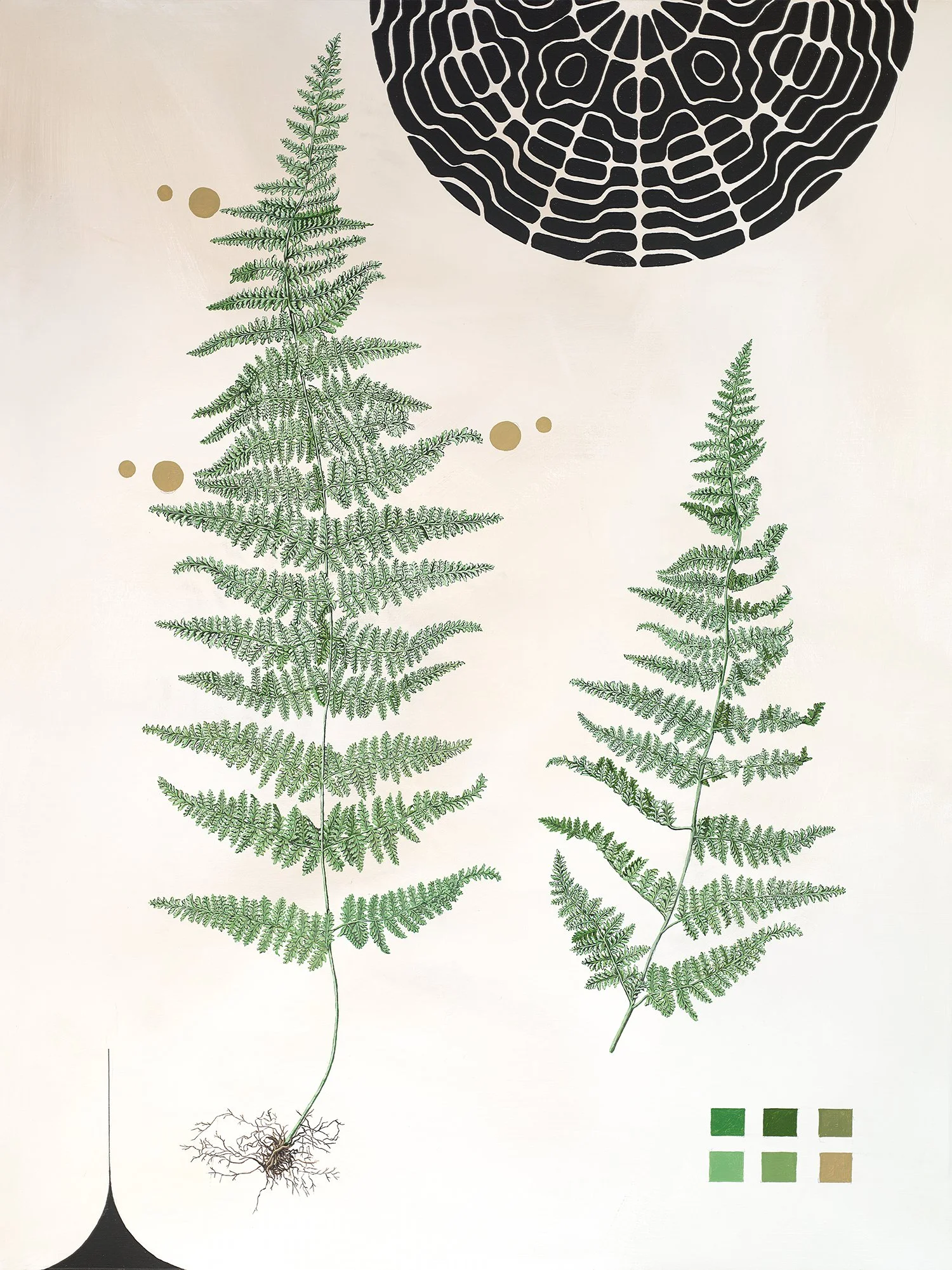 Fern    Gouache and acrylic on panel, 30” x 40”    $3600