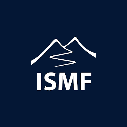 Logo with mountain peaks and the text 'ISMF' below.